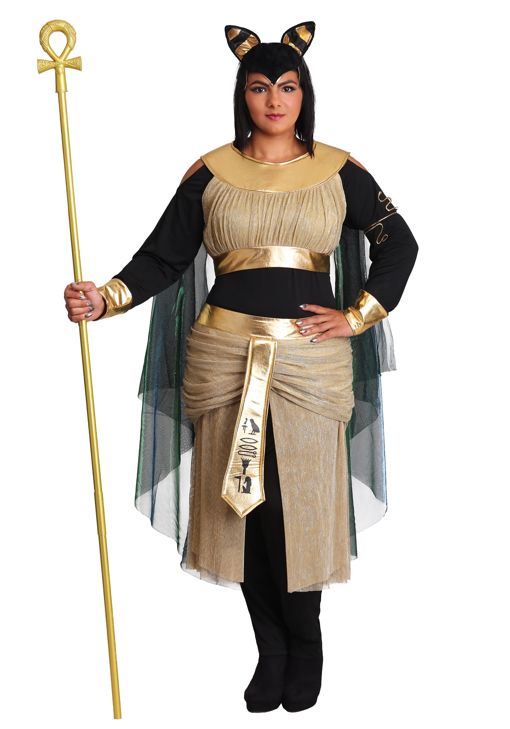 Plus Size Bastet Egyptian Goddess Costume for Women