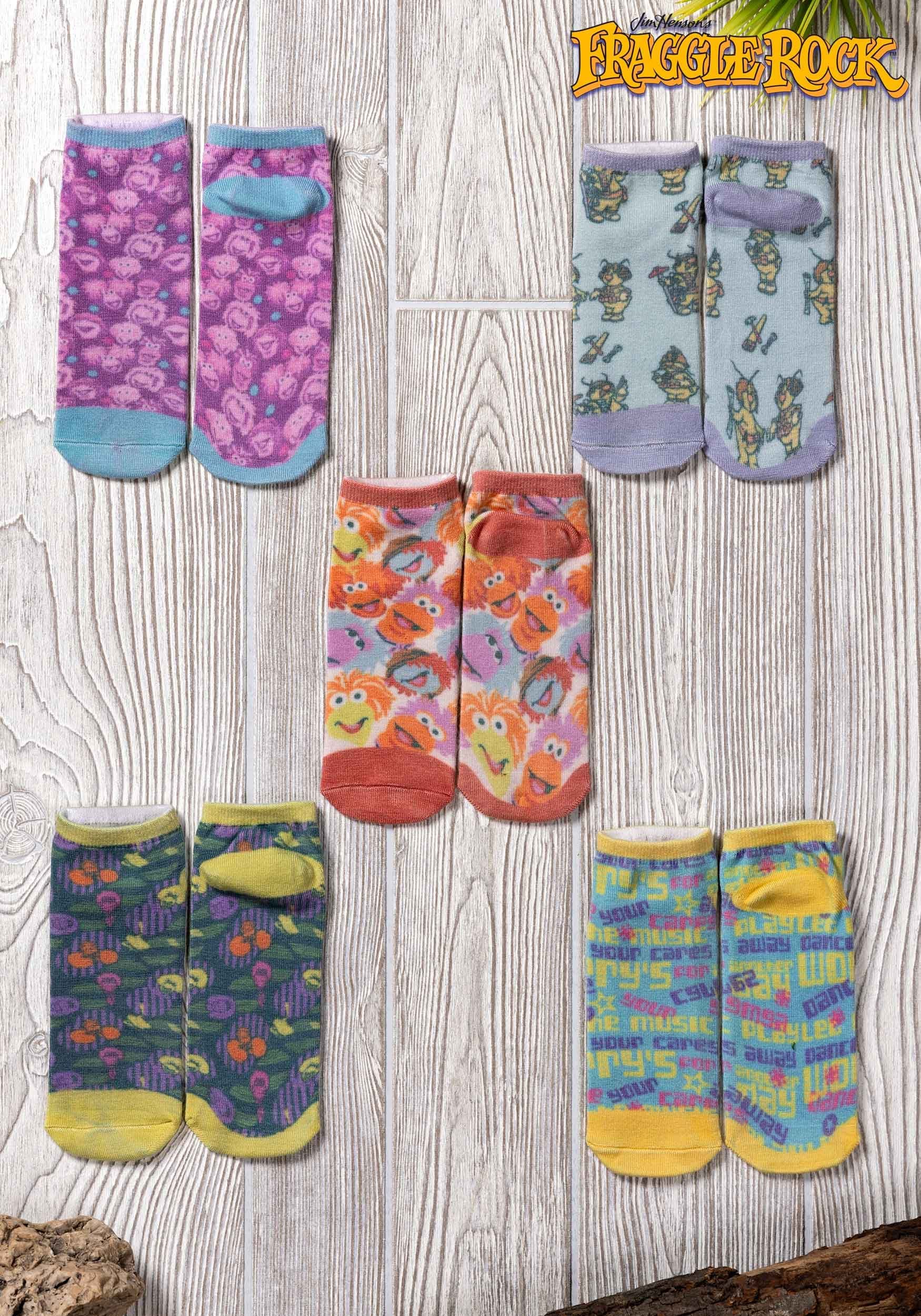 5 Pack Fraggle Rock Adult Low Cut Socks