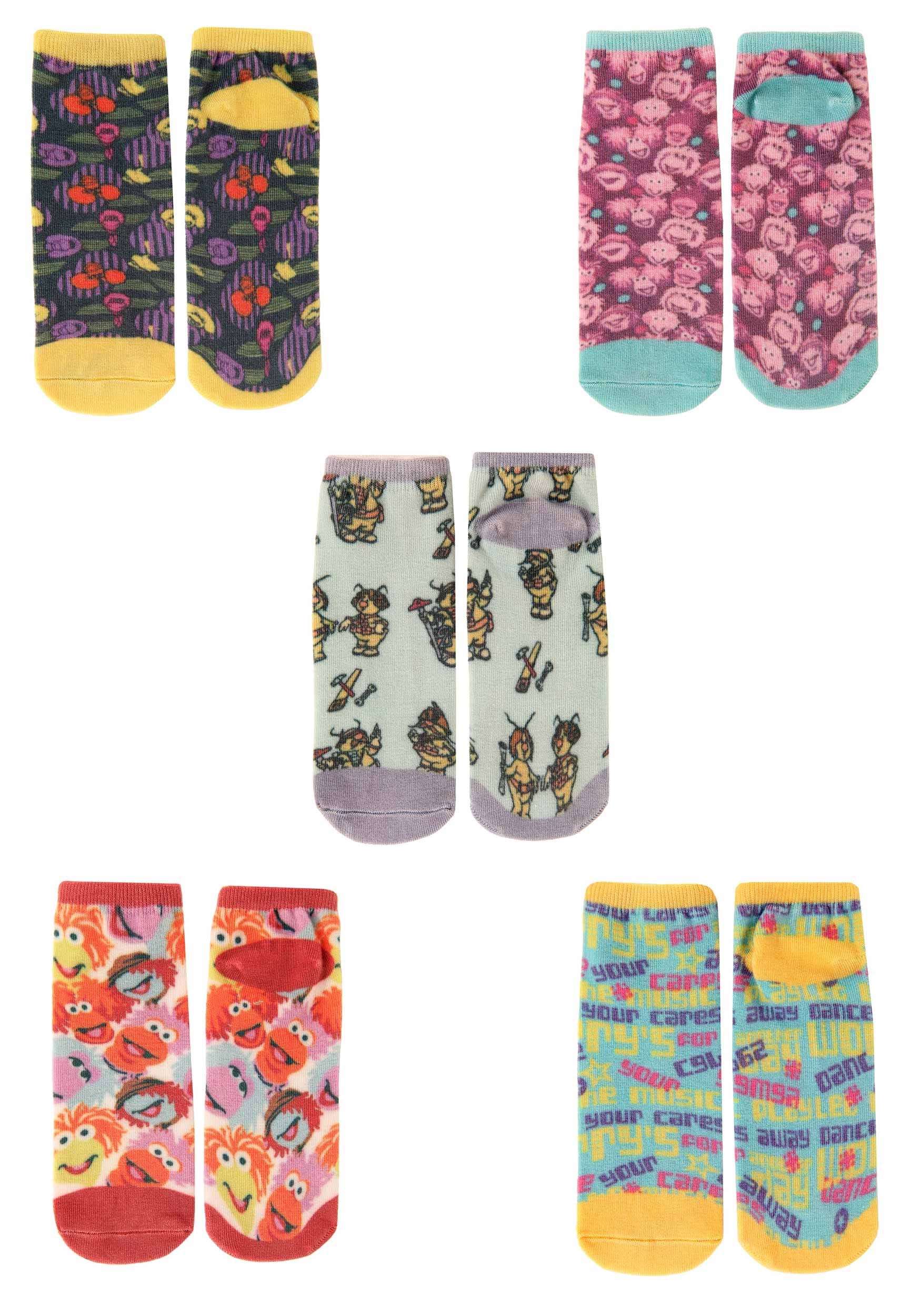 5 Pack Fraggle Rock Adult Low Cut Socks 7 5 Pack Fraggle Rock Adult Low Cut Socks