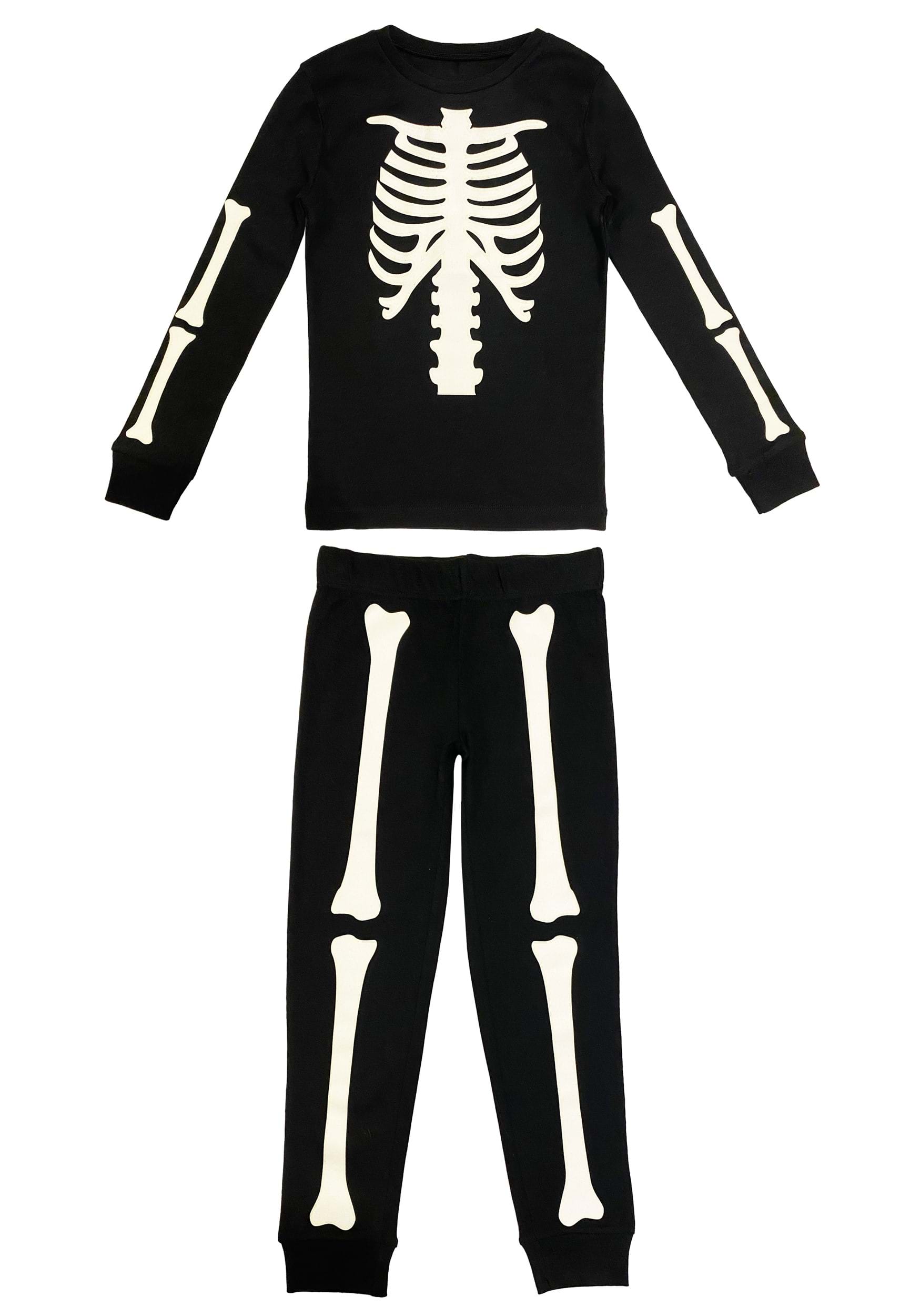 2 Piece Skeleton Jogger Sleep Set for Kids 4 2 Piece Skeleton Jogger Sleep Set for Kids