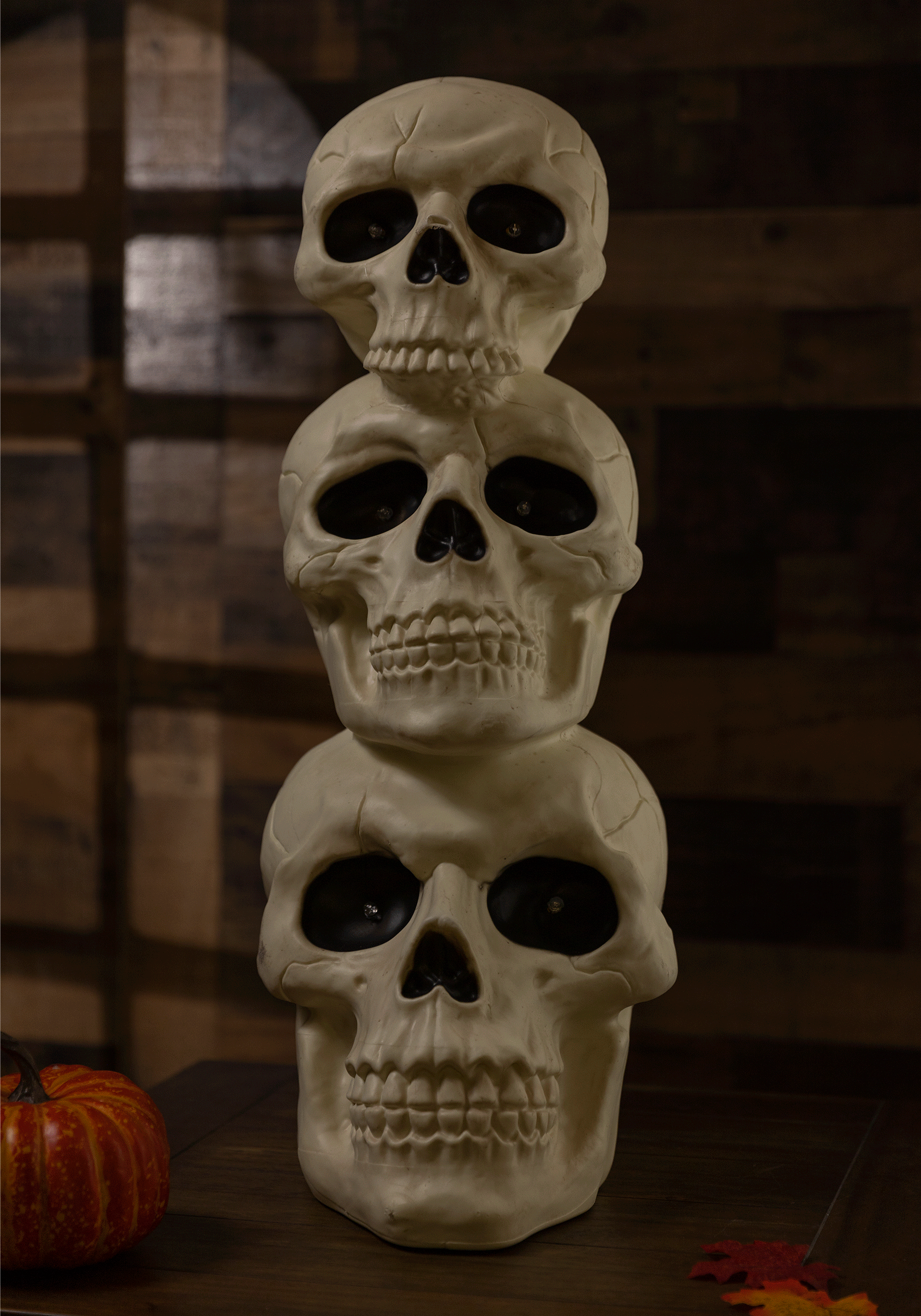 27.5-Inch Light Up Skull Totem Halloween Prop