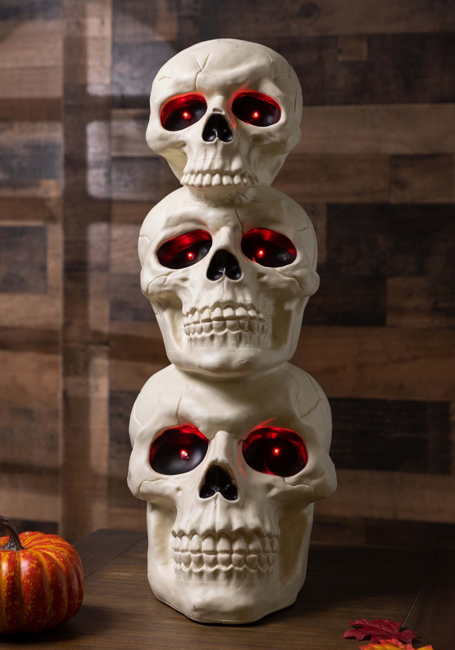 27.5-Inch Light Up Skull Totem Halloween Prop