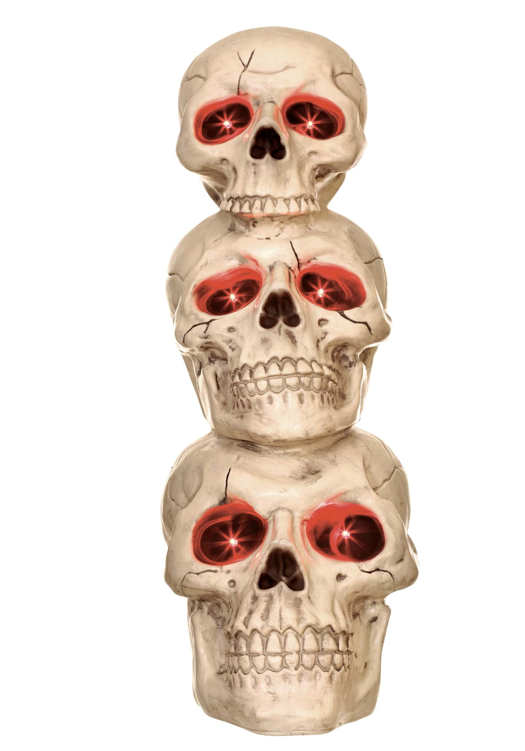 27.5-Inch Light Up Skull Totem Halloween Prop