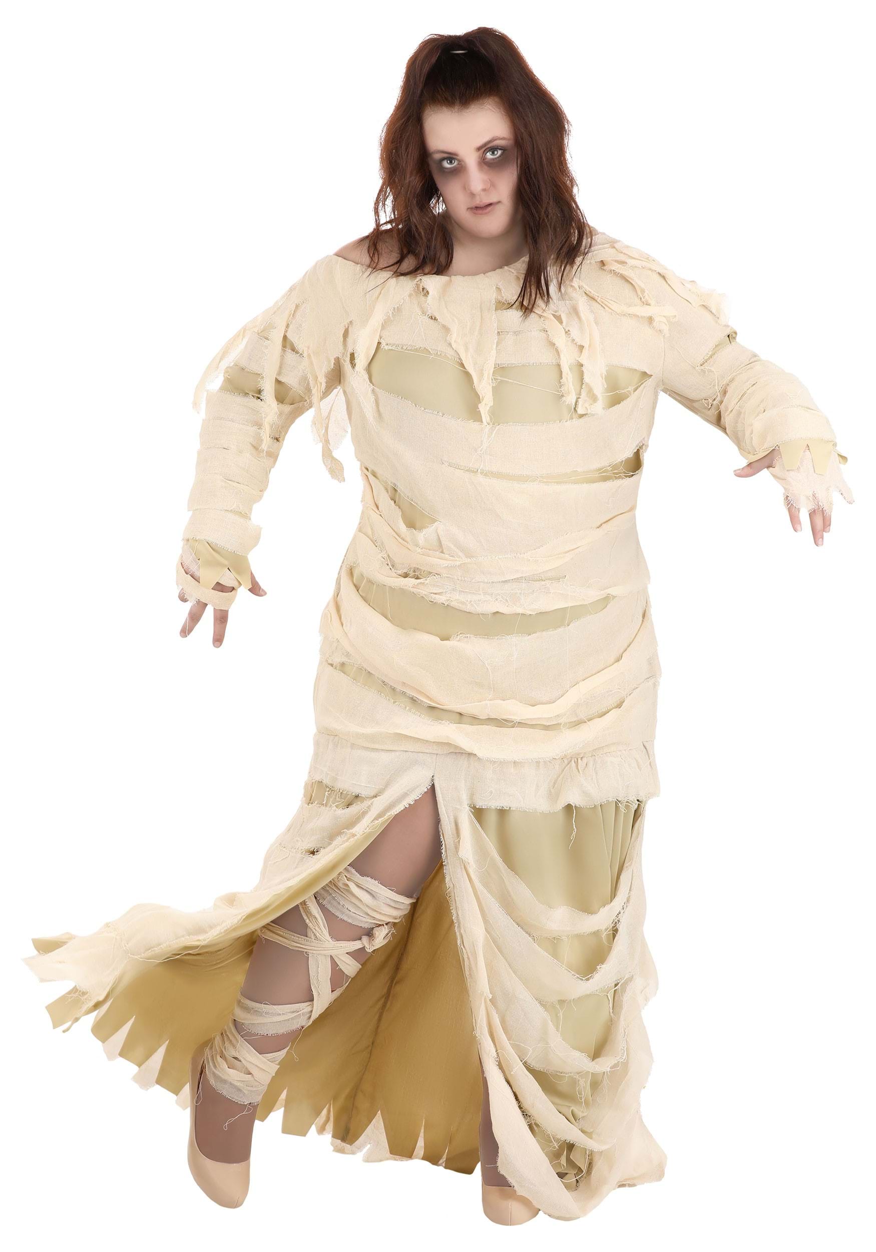 Women's Full Length Plus Size Mummy Costume Dress