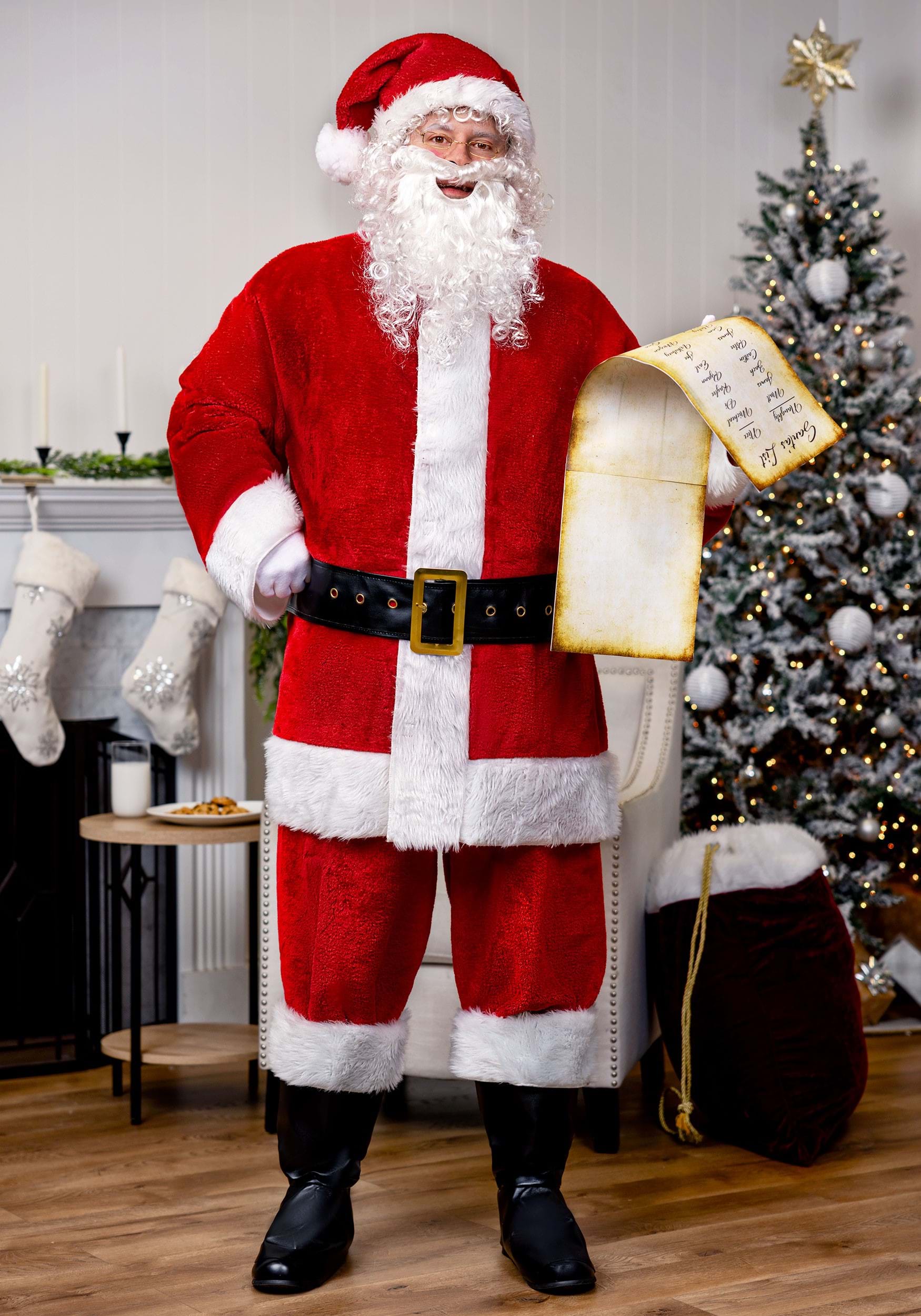 Men's Plus Size Deluxe Red Santa Claus Costume