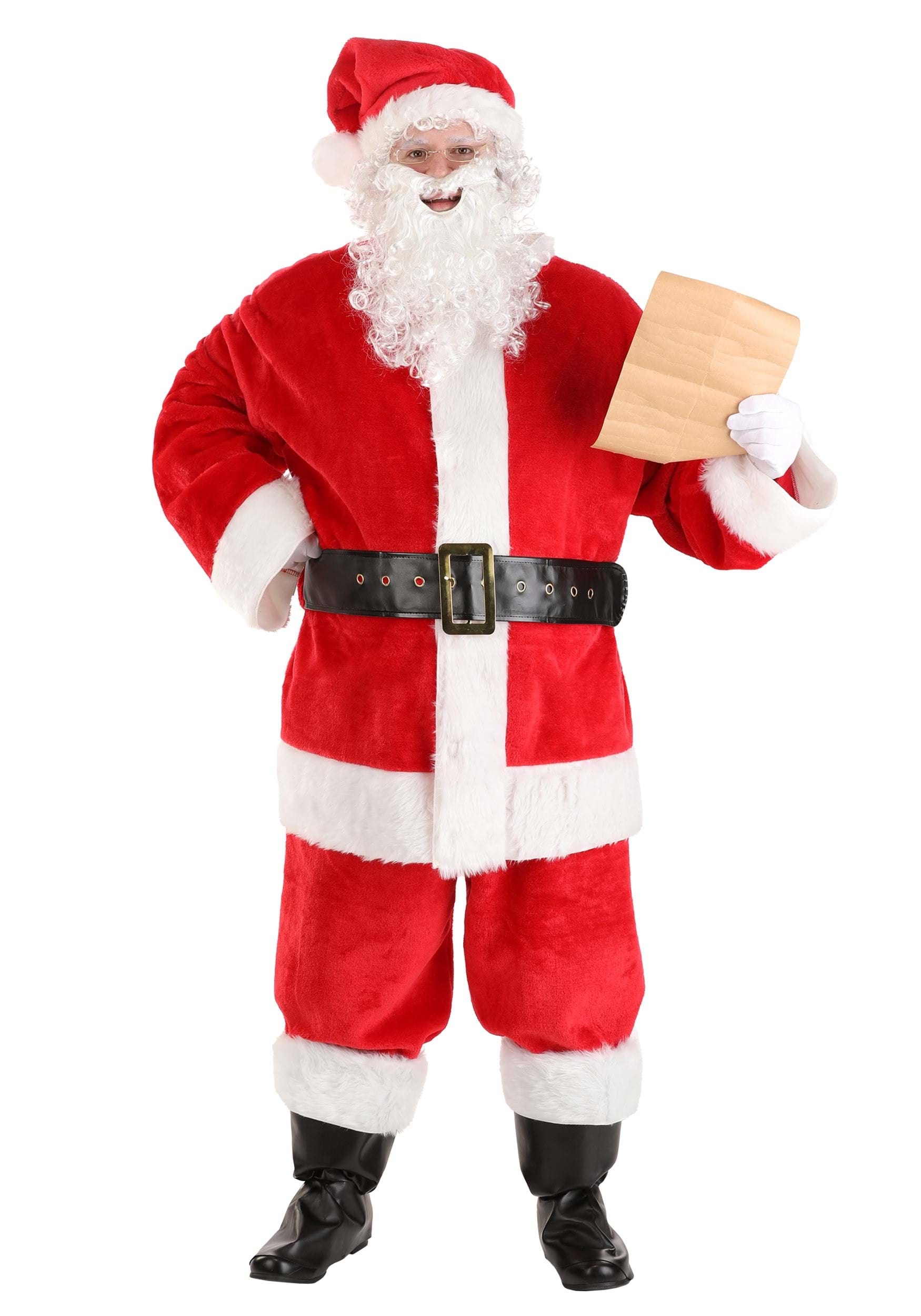 Men's Plus Size Deluxe Red Santa Claus Costume