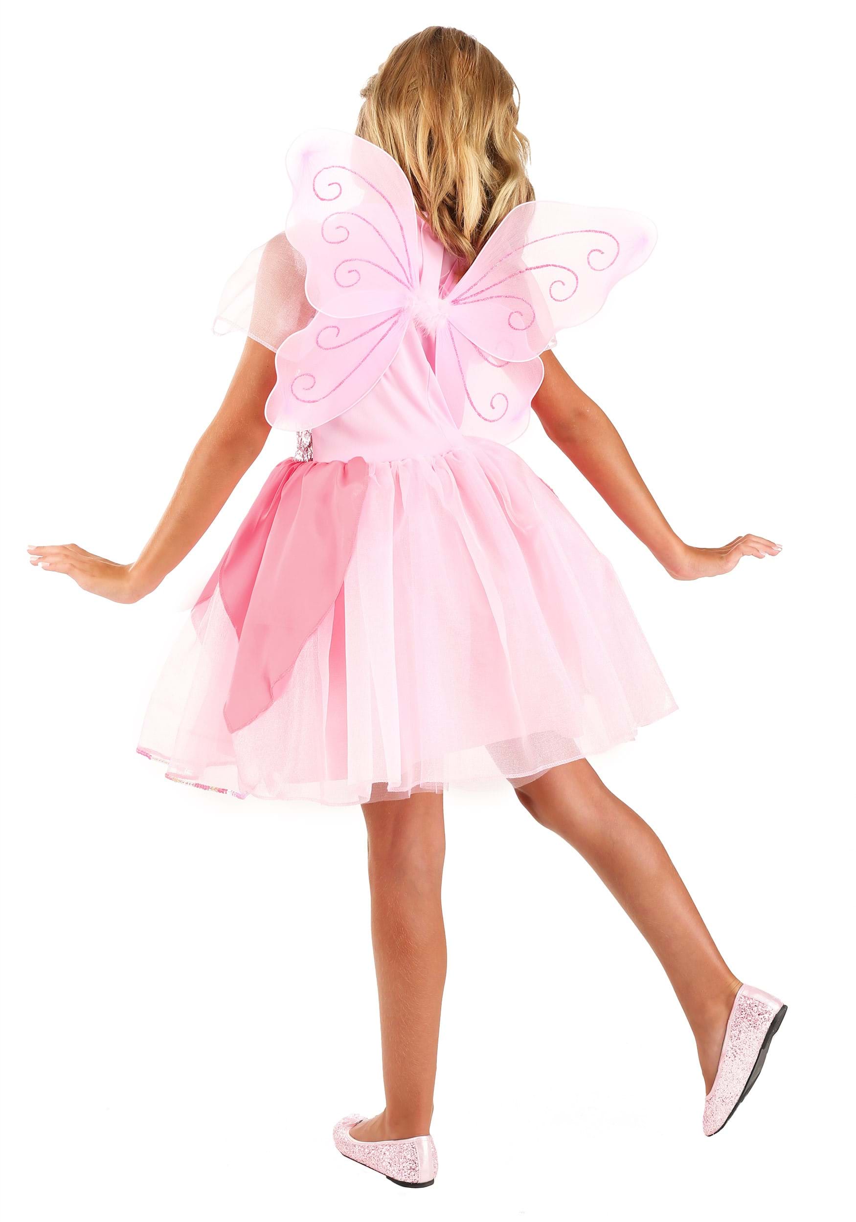 Girl's Pink Flower Fairy Costume