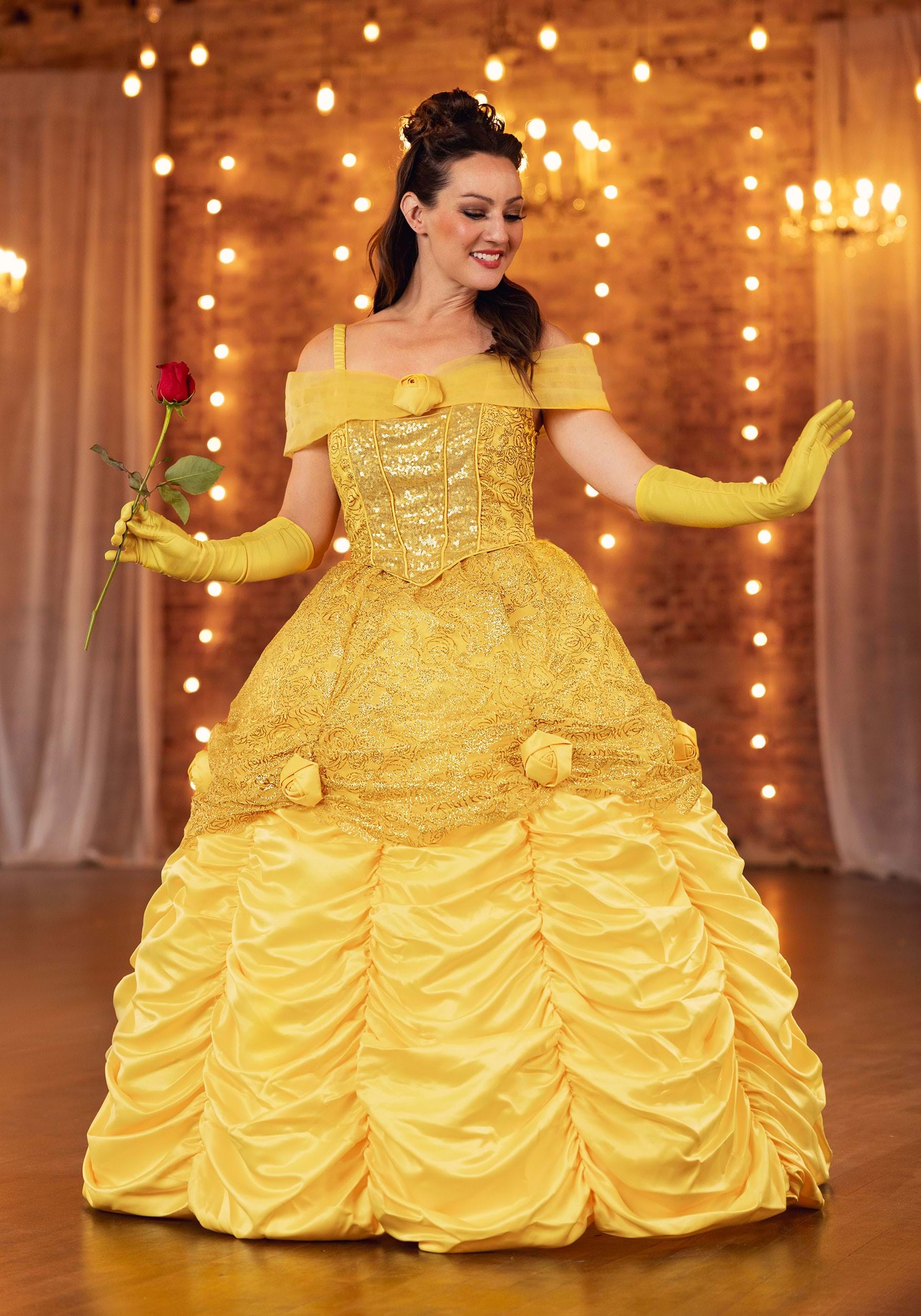 Premium Disney Belle Costume Dress for Women