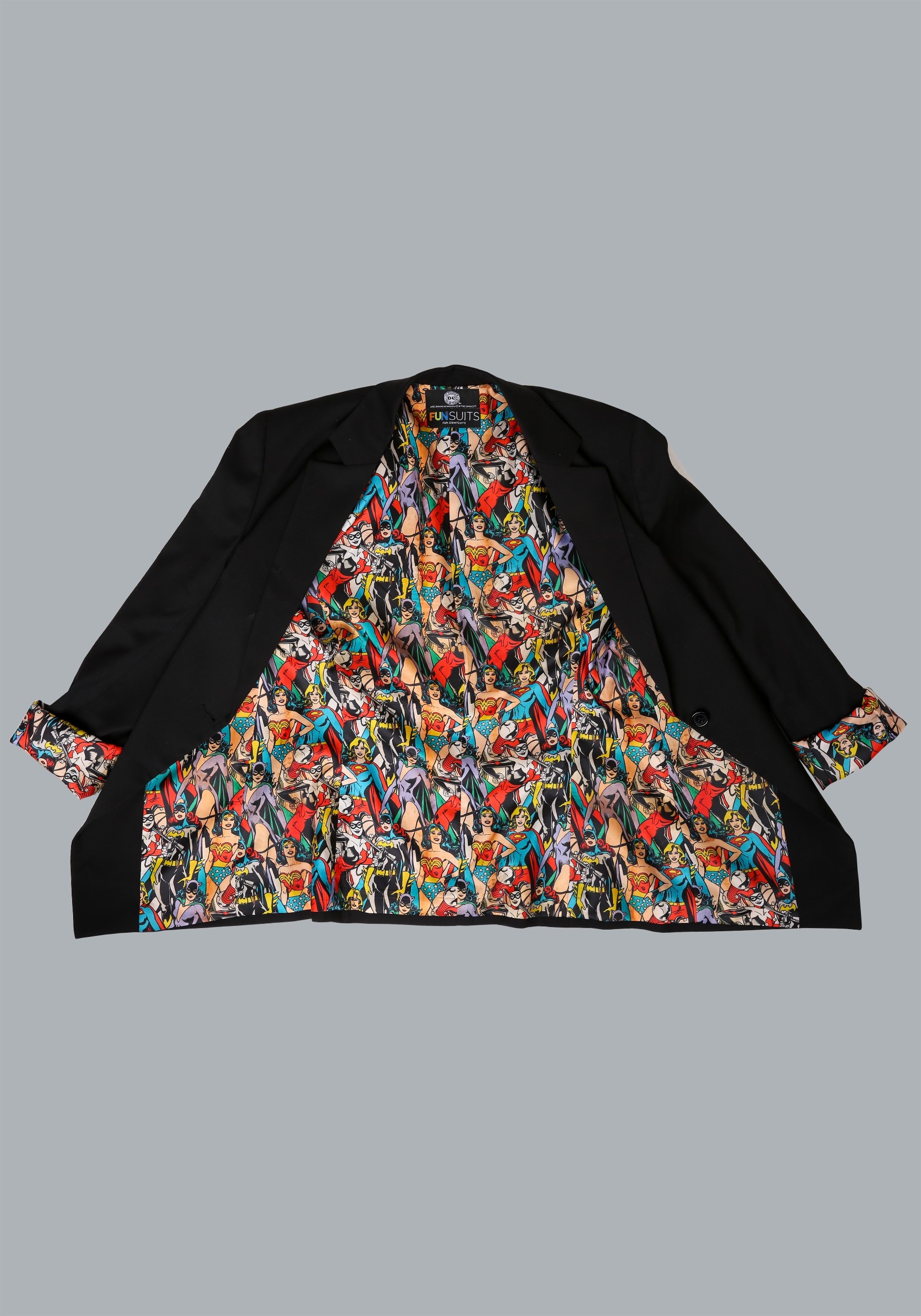 DC Comics Women's Vintage Print One-Button Blazer