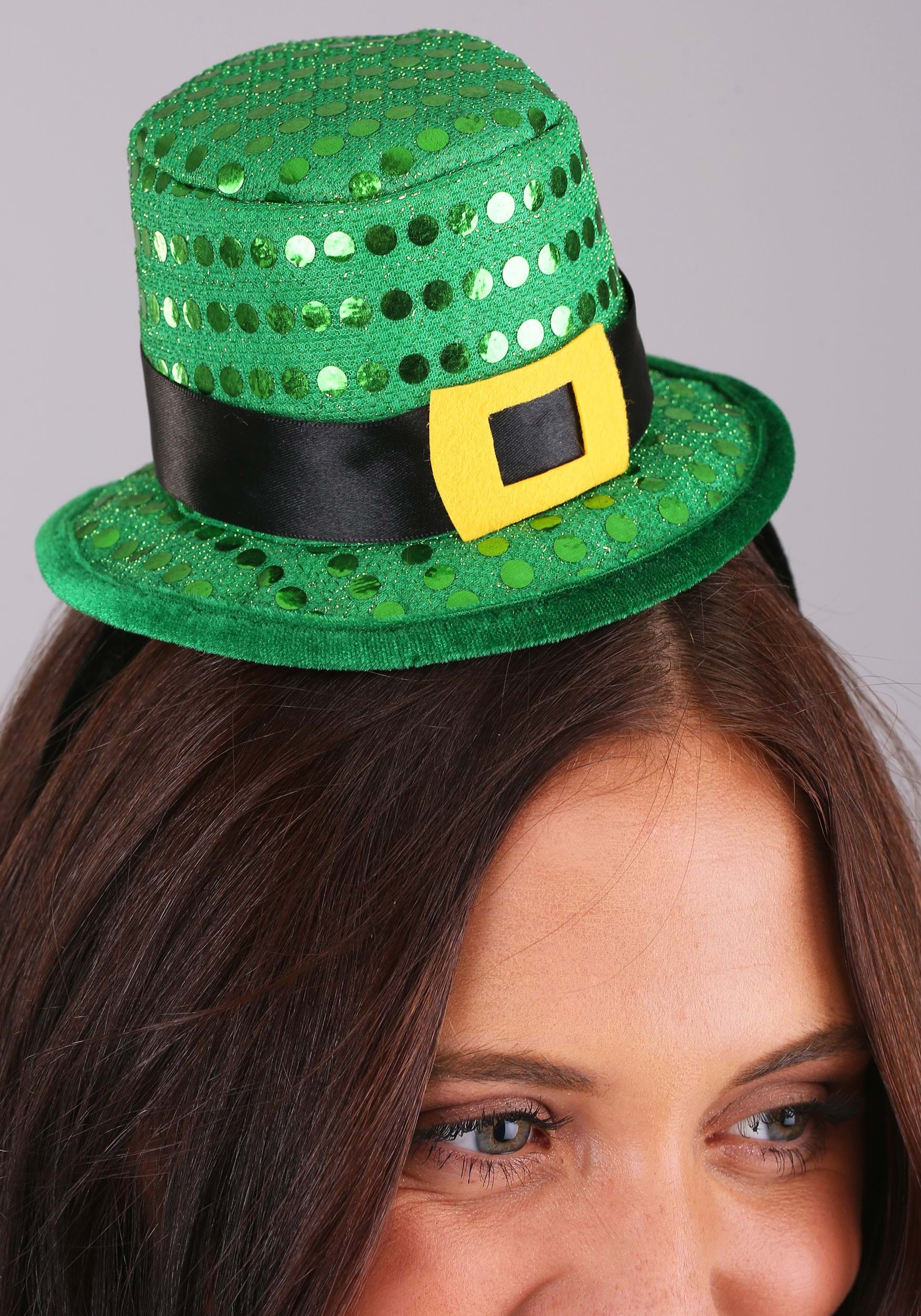 Sequin Mini Leprechaun Hat Costume Headband