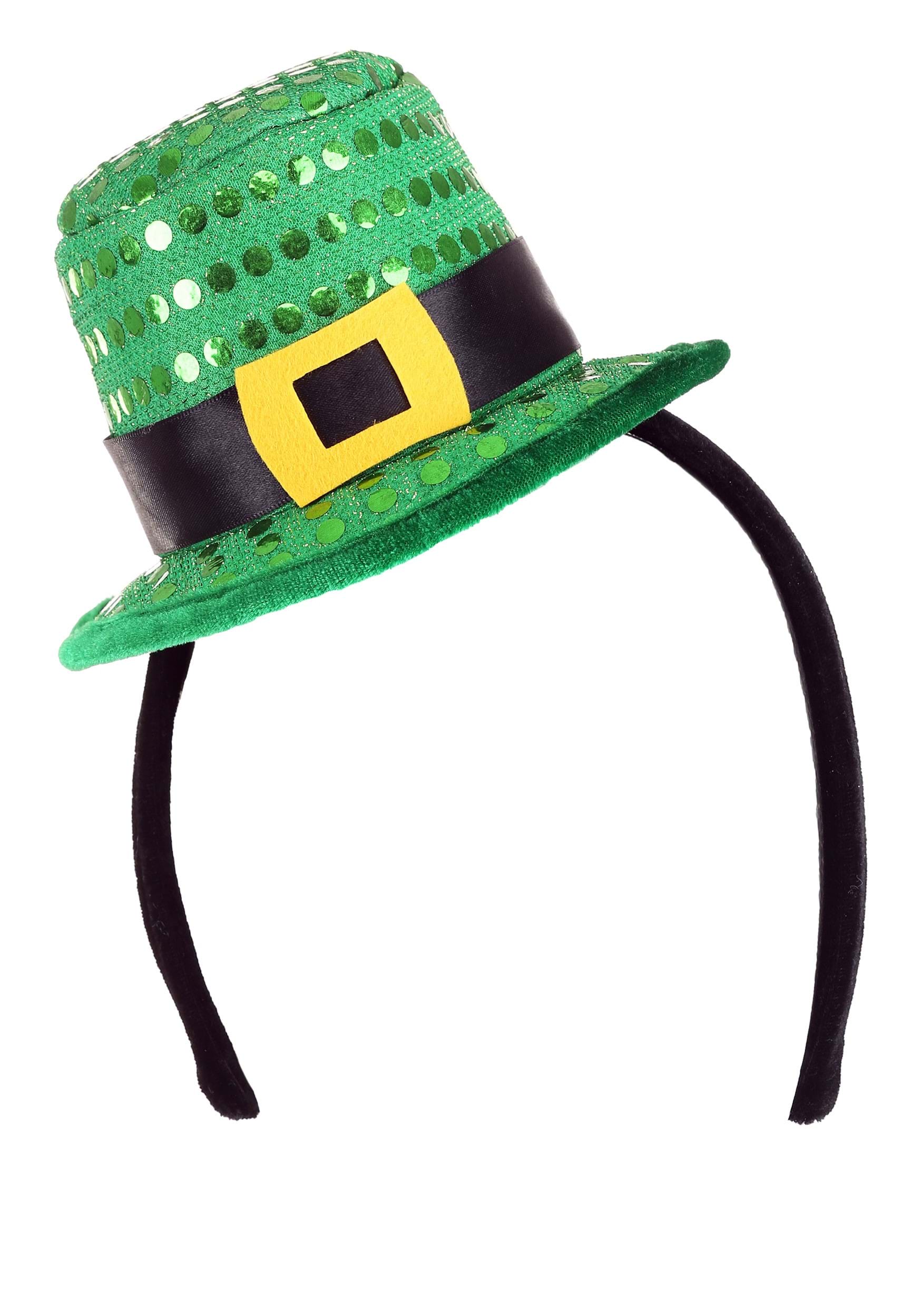 Sequin Mini Leprechaun Hat Costume Headband