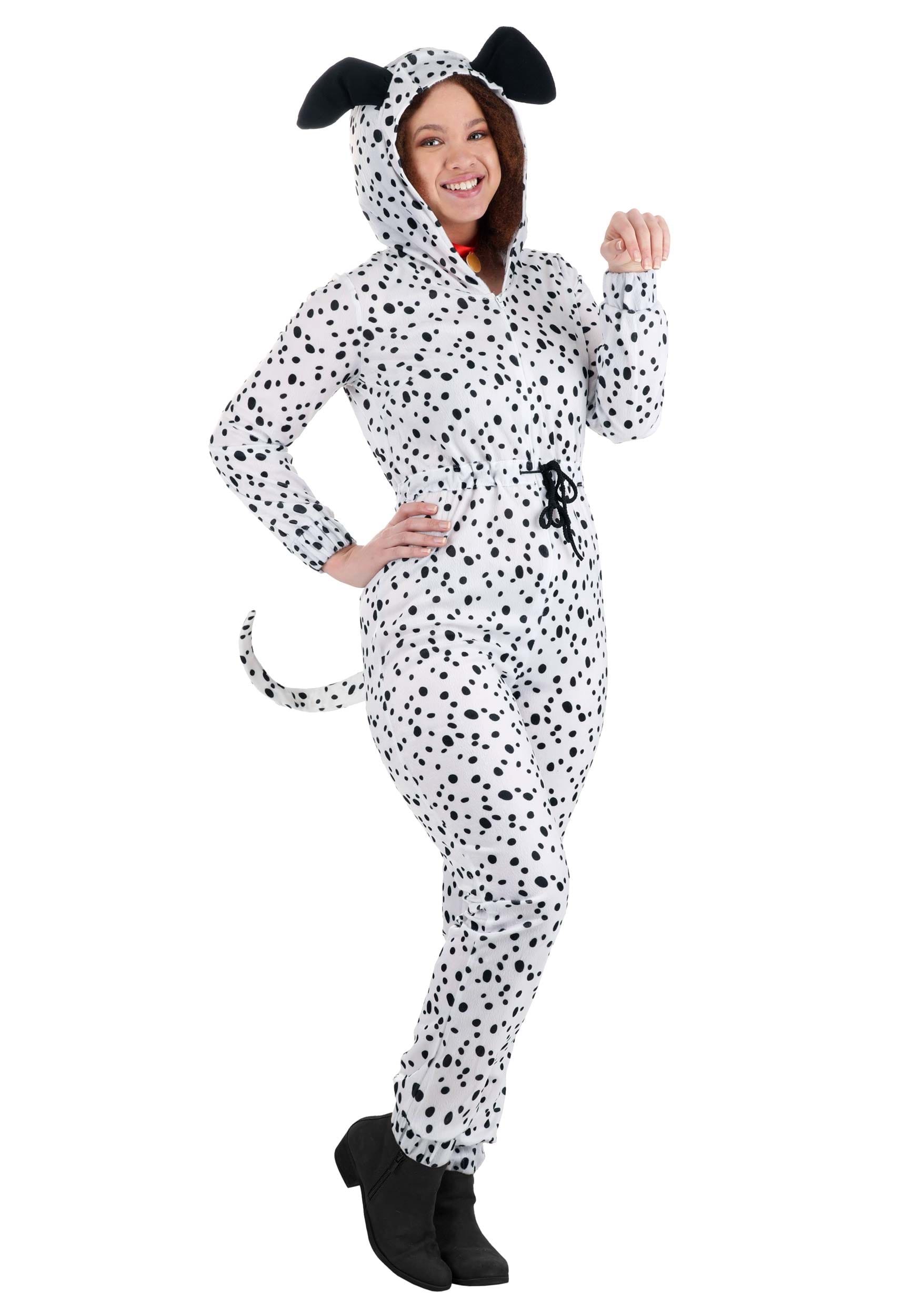 Women's Cozy Dalmatian Jumpsuit Costume
