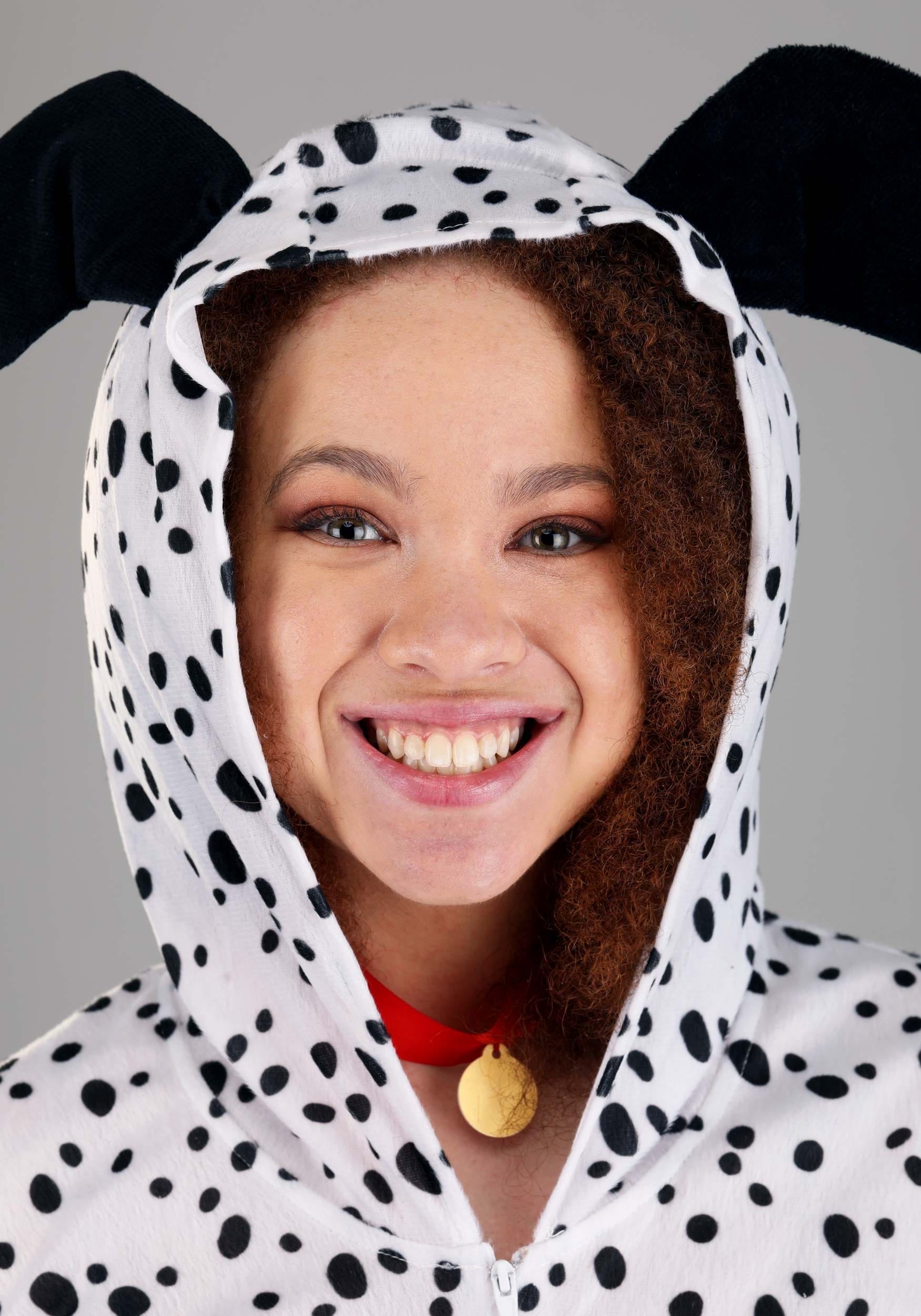 Women's Cozy Dalmatian Jumpsuit Costume