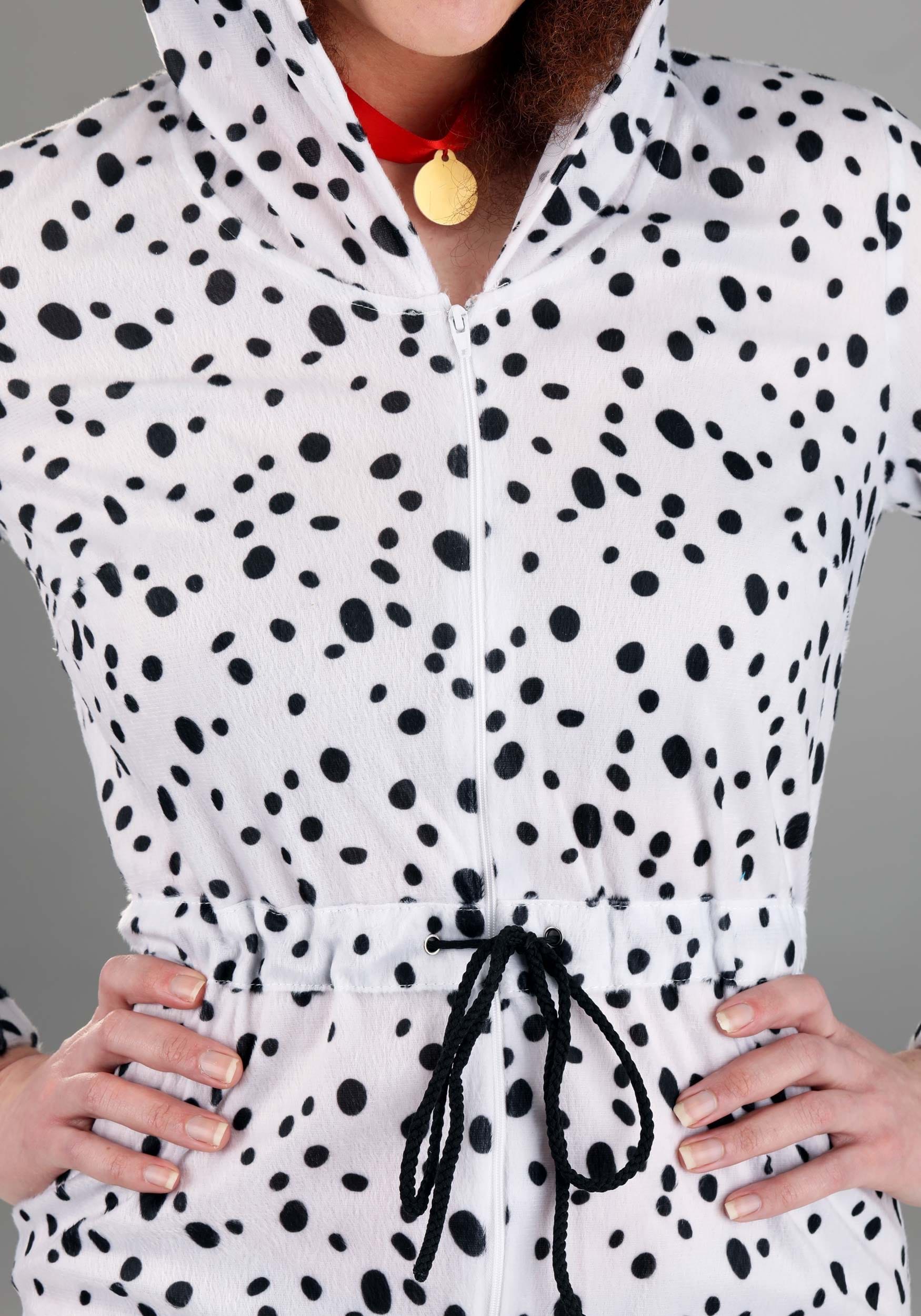 Women's Cozy Dalmatian Jumpsuit Costume