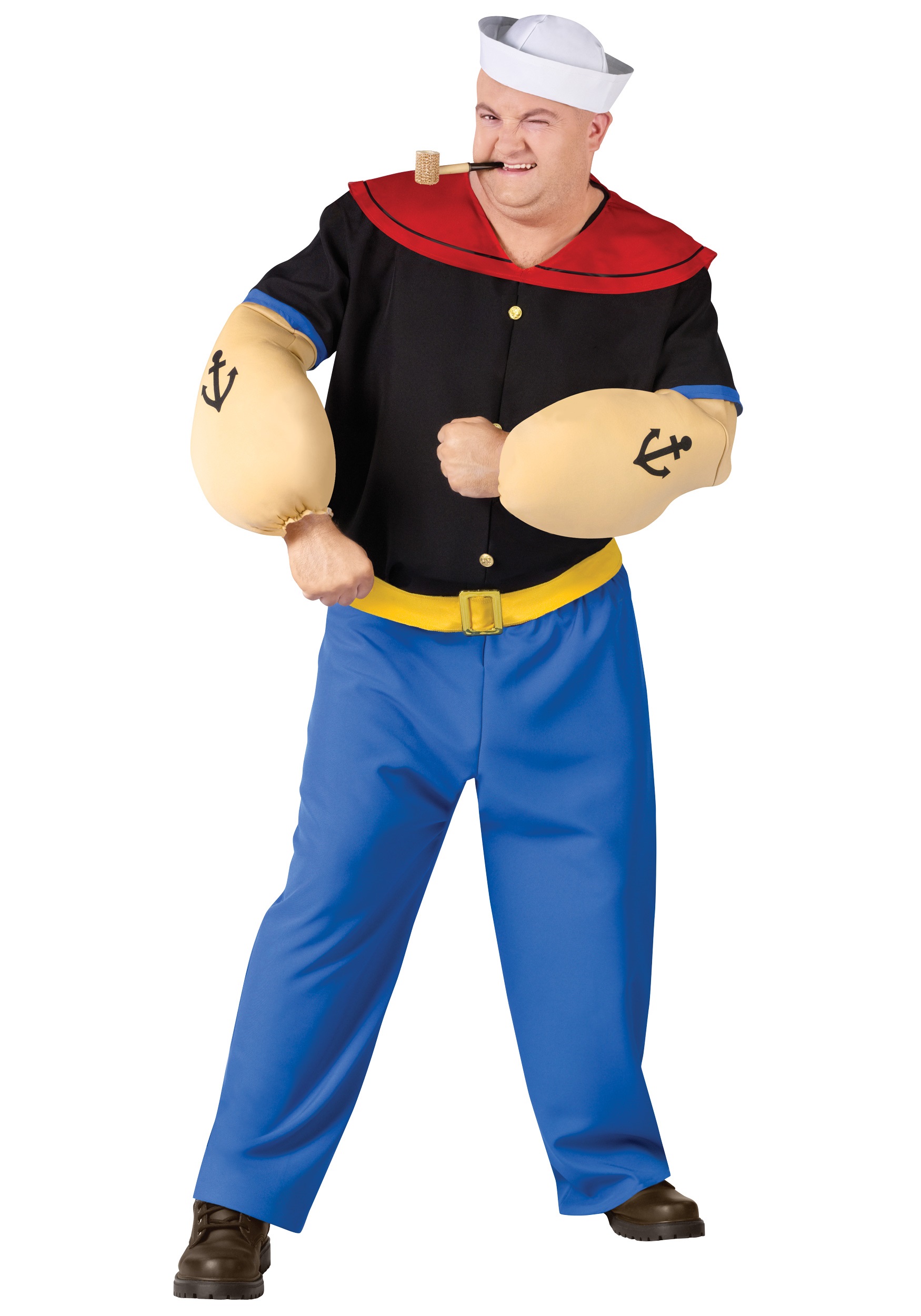 Men's Popeye the Sailor Man Plus Size Costume 1 Men's Popeye the Sailor Man Plus Size Costume