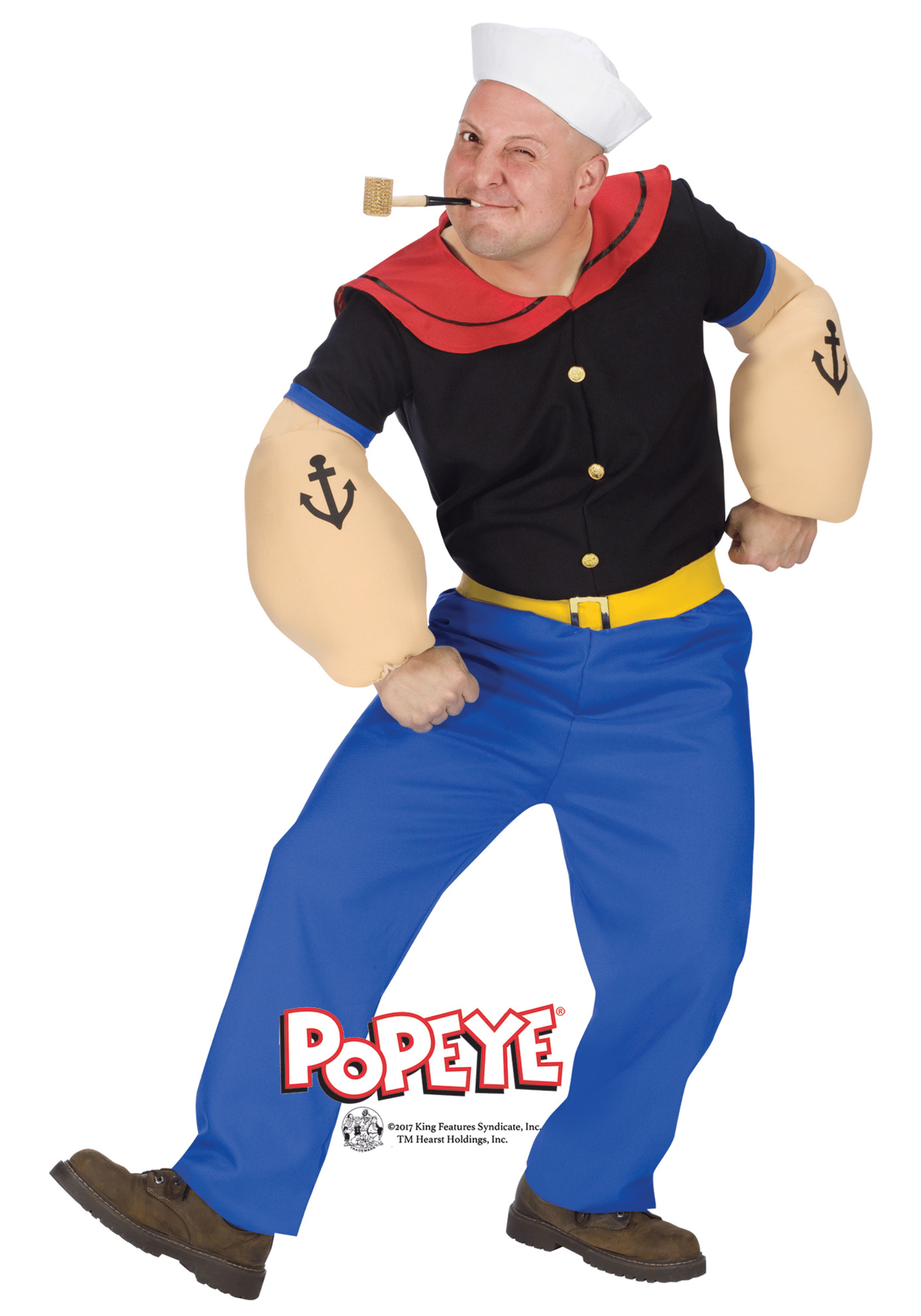 Men's Popeye the Sailor Man Plus Size Costume 4 Men's Popeye the Sailor Man Plus Size Costume