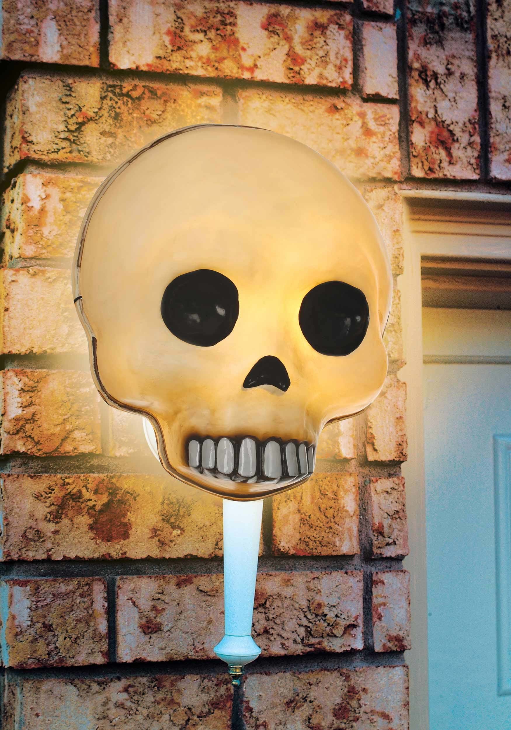 13-Inch Light Cover Jawless Skull Porch or Wall Decoration