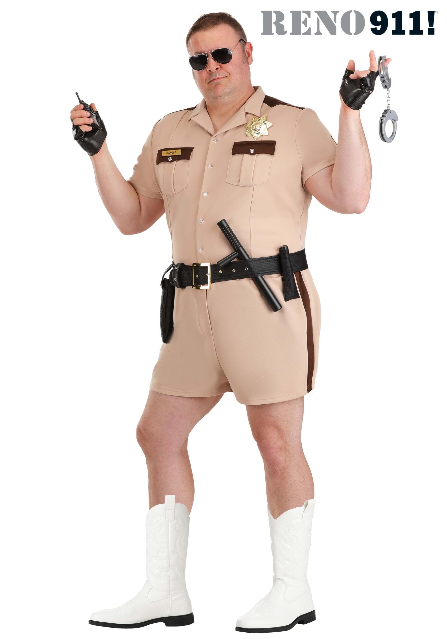 Men's Plus Size Deluxe Reno 911 Lt. Dangle Costume 1 Men's Plus Size Deluxe Reno 911 Lt. Dangle Costume
