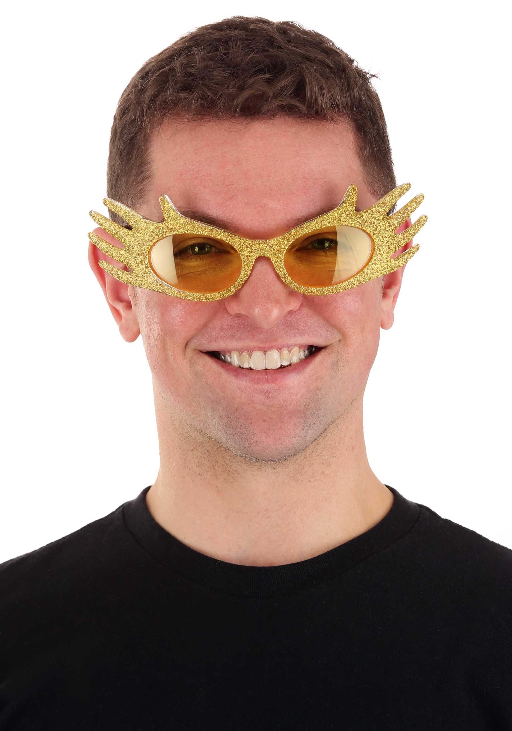 Gold Hands Costume Glitter Glasses 3 Gold Hands Costume Glitter Glasses