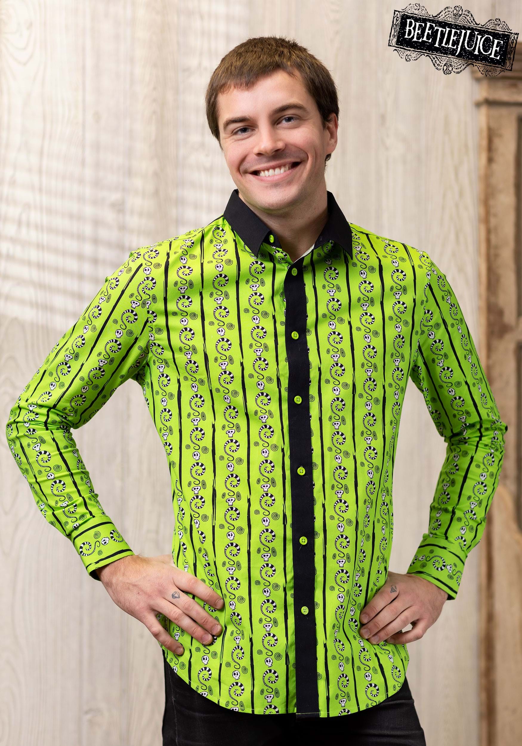 Adult Stripes and Sandworms Beetlejuice Long Sleeved Shirt