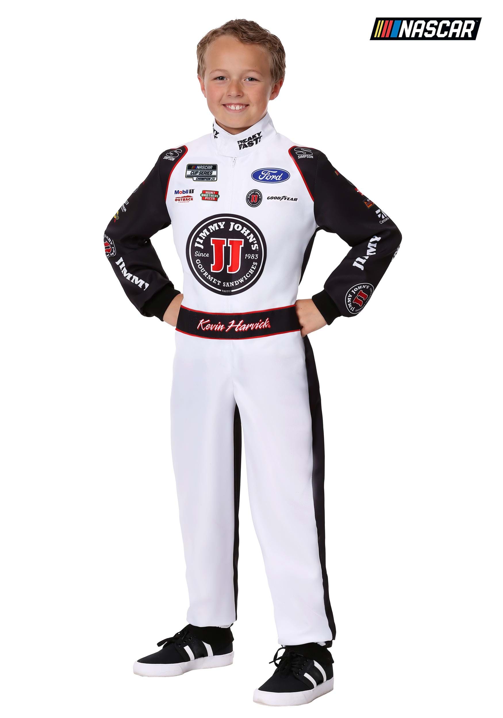NASCAR Child #4 Kevin Harvick(R) Jimmy John's Uniform Costume