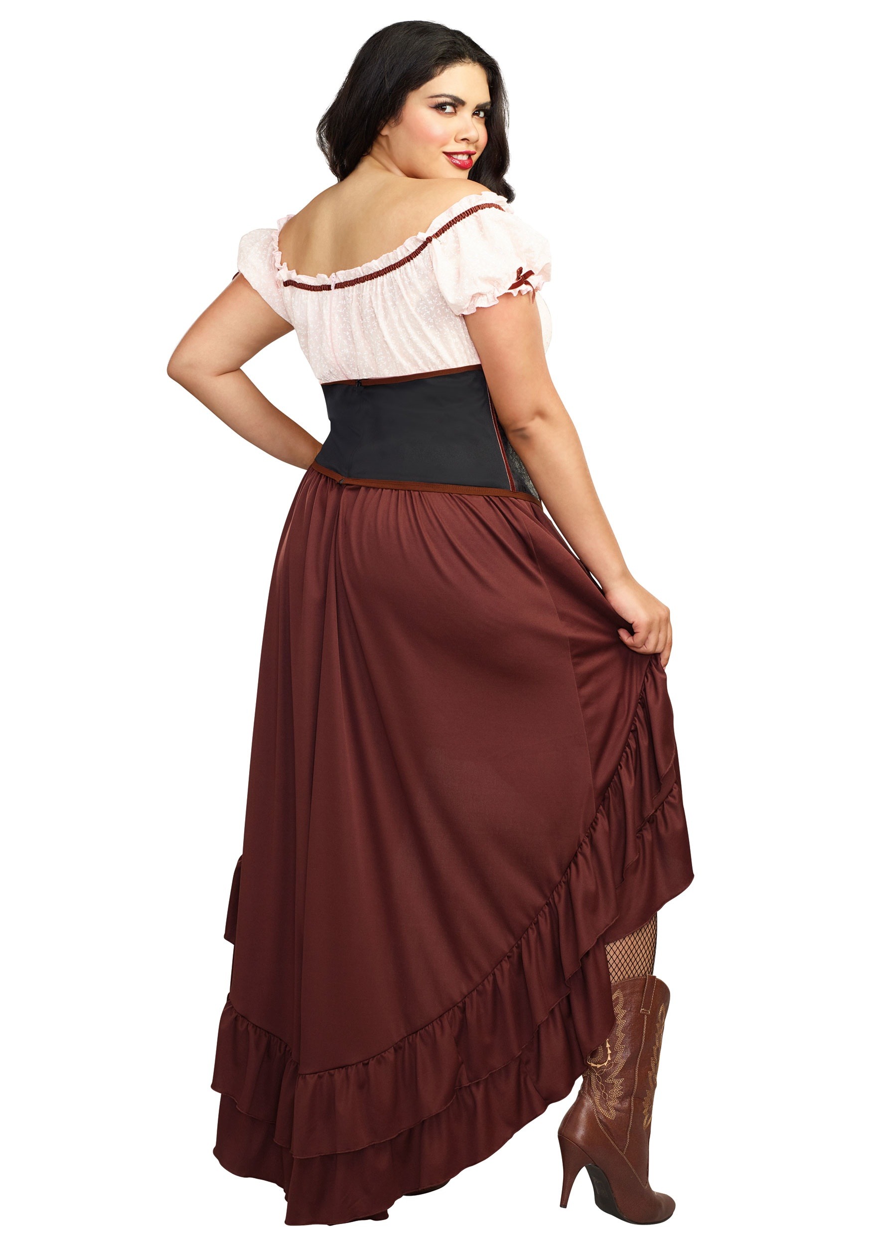 Plus Size Saloon Gal Costume for Women