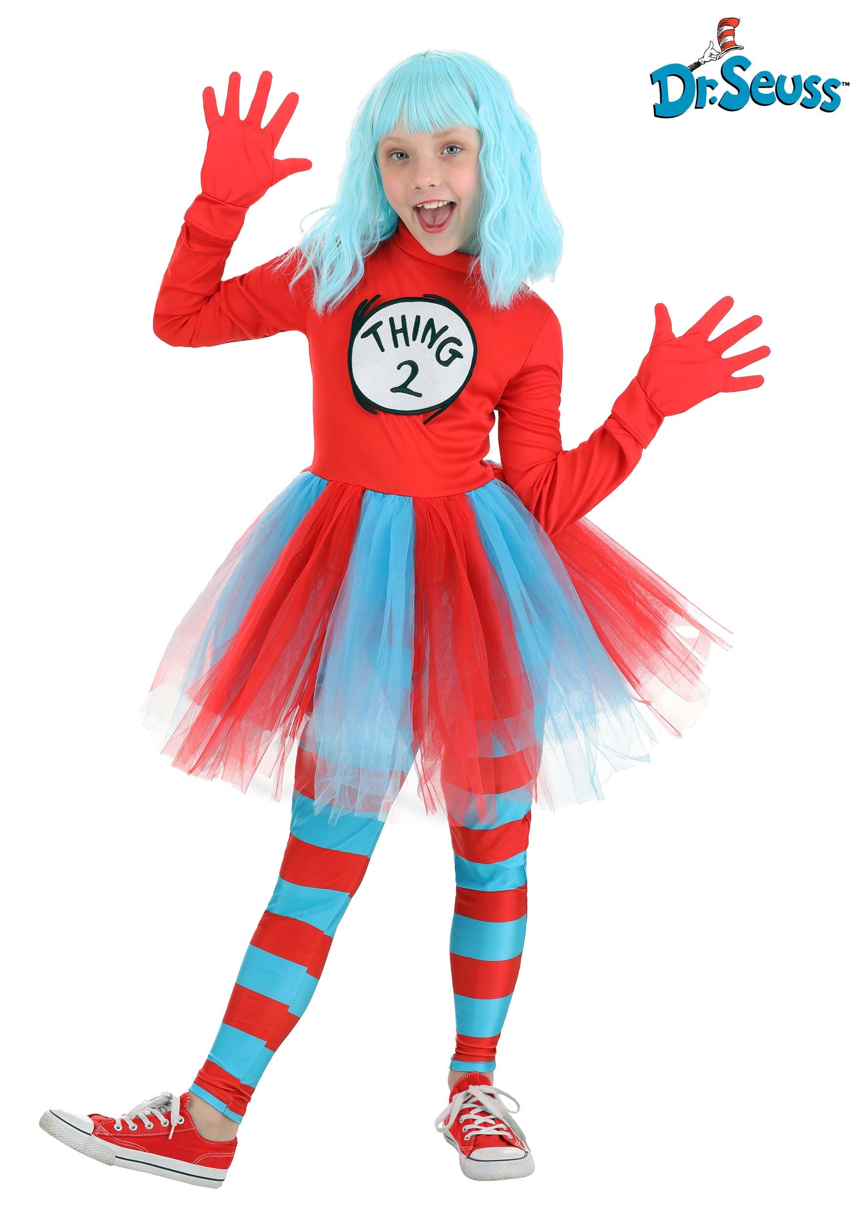 Girl's Thing 1 and Thing 2 Costume Dress 1 Girl's Thing 1 and Thing 2 Costume Dress