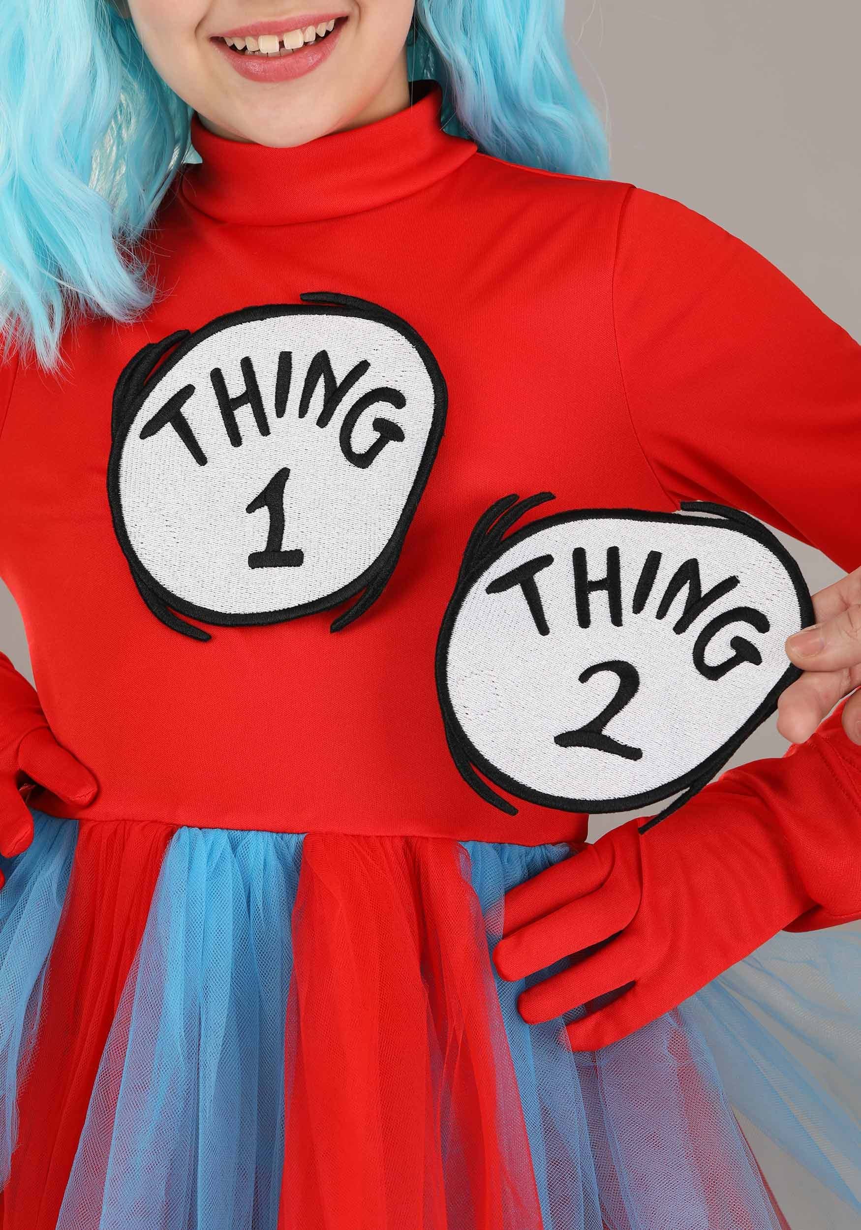 Girl's Thing 1 and Thing 2 Costume Dress 3 Girl's Thing 1 and Thing 2 Costume Dress