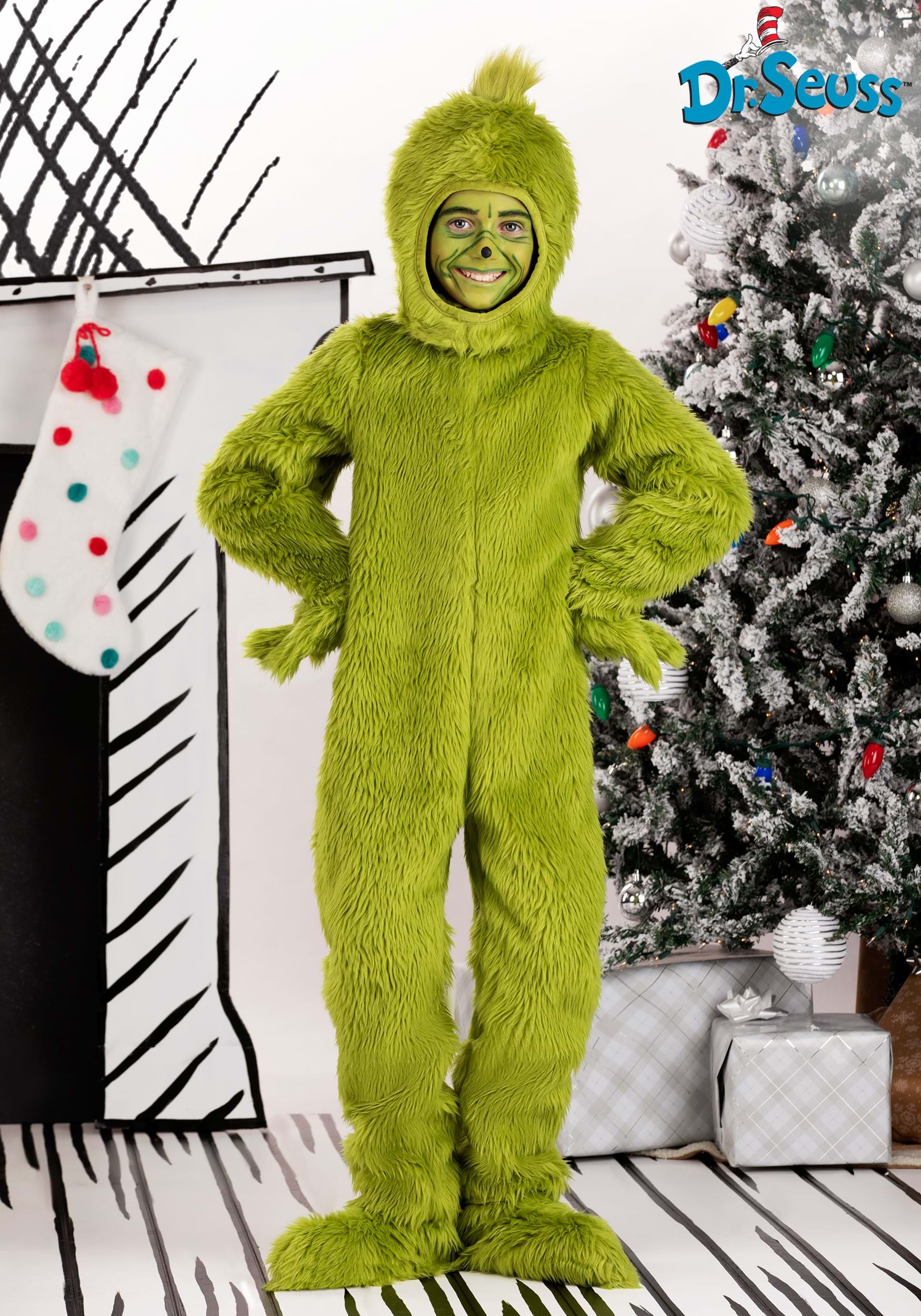 Dr. Seuss Grinch Open Face Kid's Costume