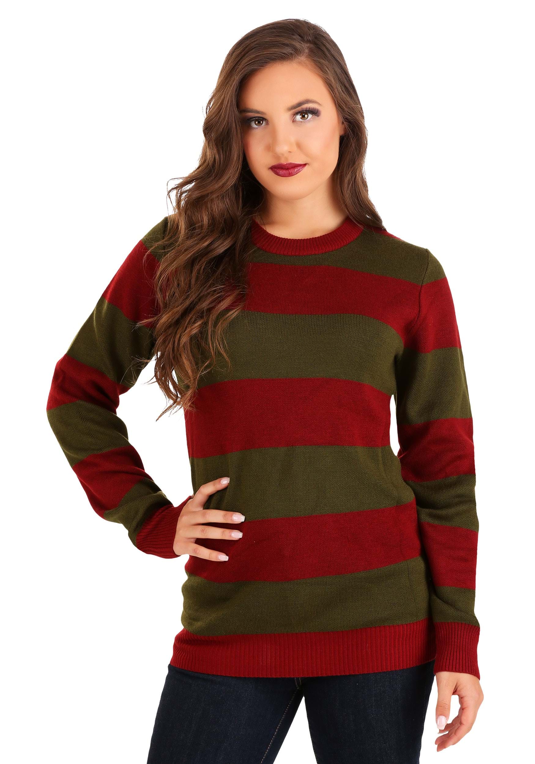 Striped Nightmare on Elm Street Freddy Sweater