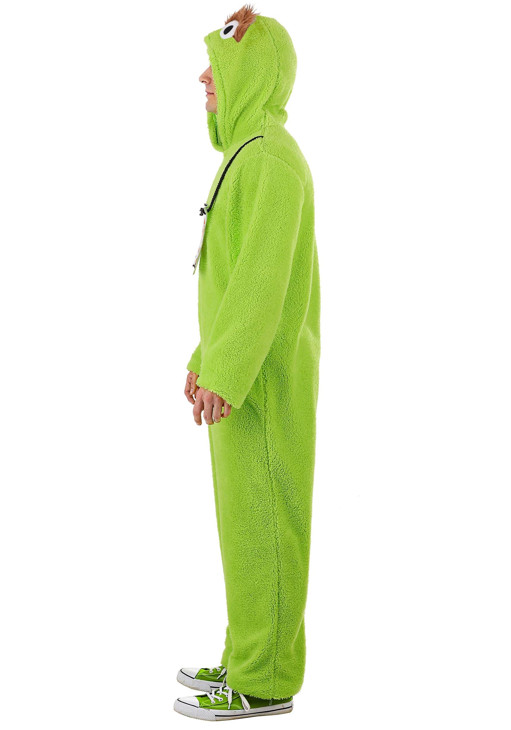 Adult Sesame Street Oscar the Grouch Jumpsuit Costume 3 Adult Sesame Street Oscar the Grouch Jumpsuit Costume