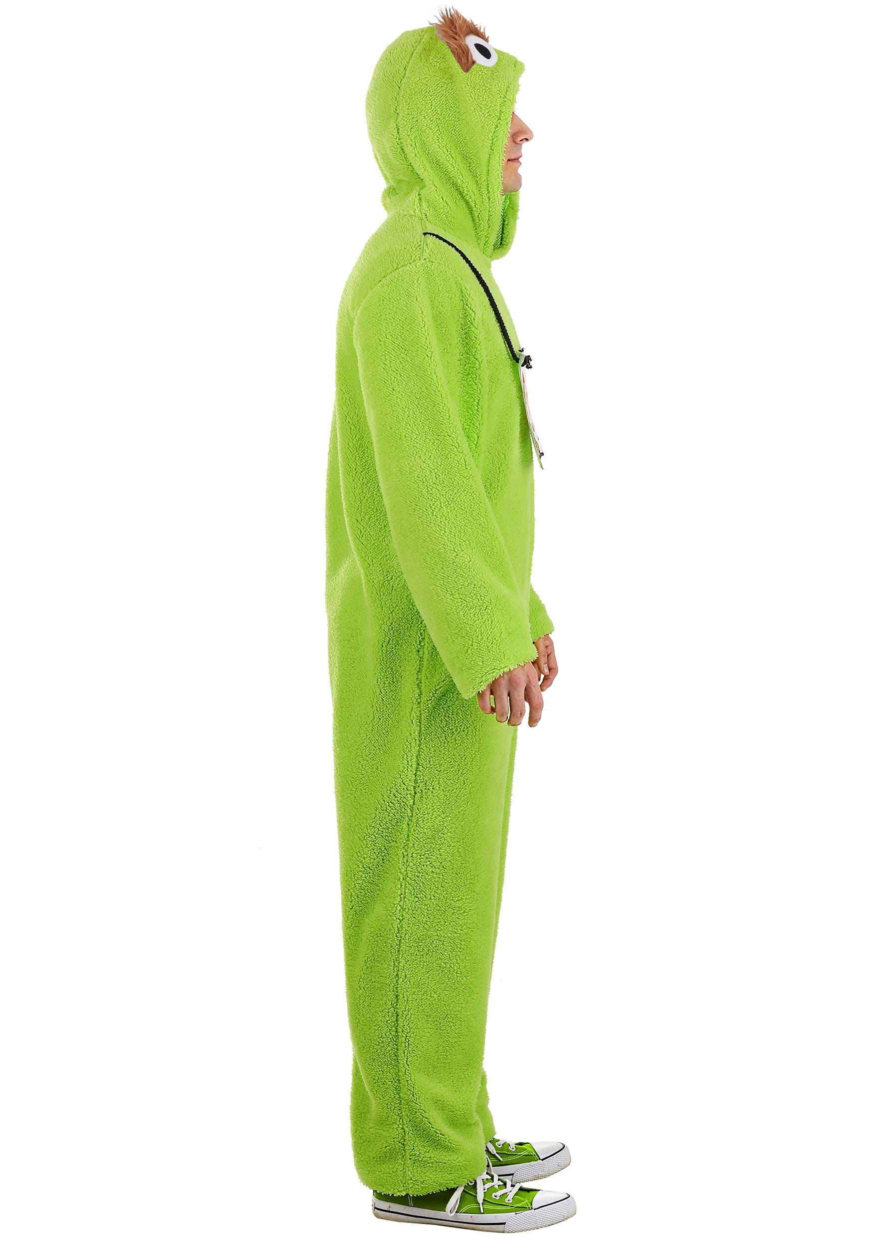 Adult Sesame Street Oscar the Grouch Jumpsuit Costume 4 Adult Sesame Street Oscar the Grouch Jumpsuit Costume