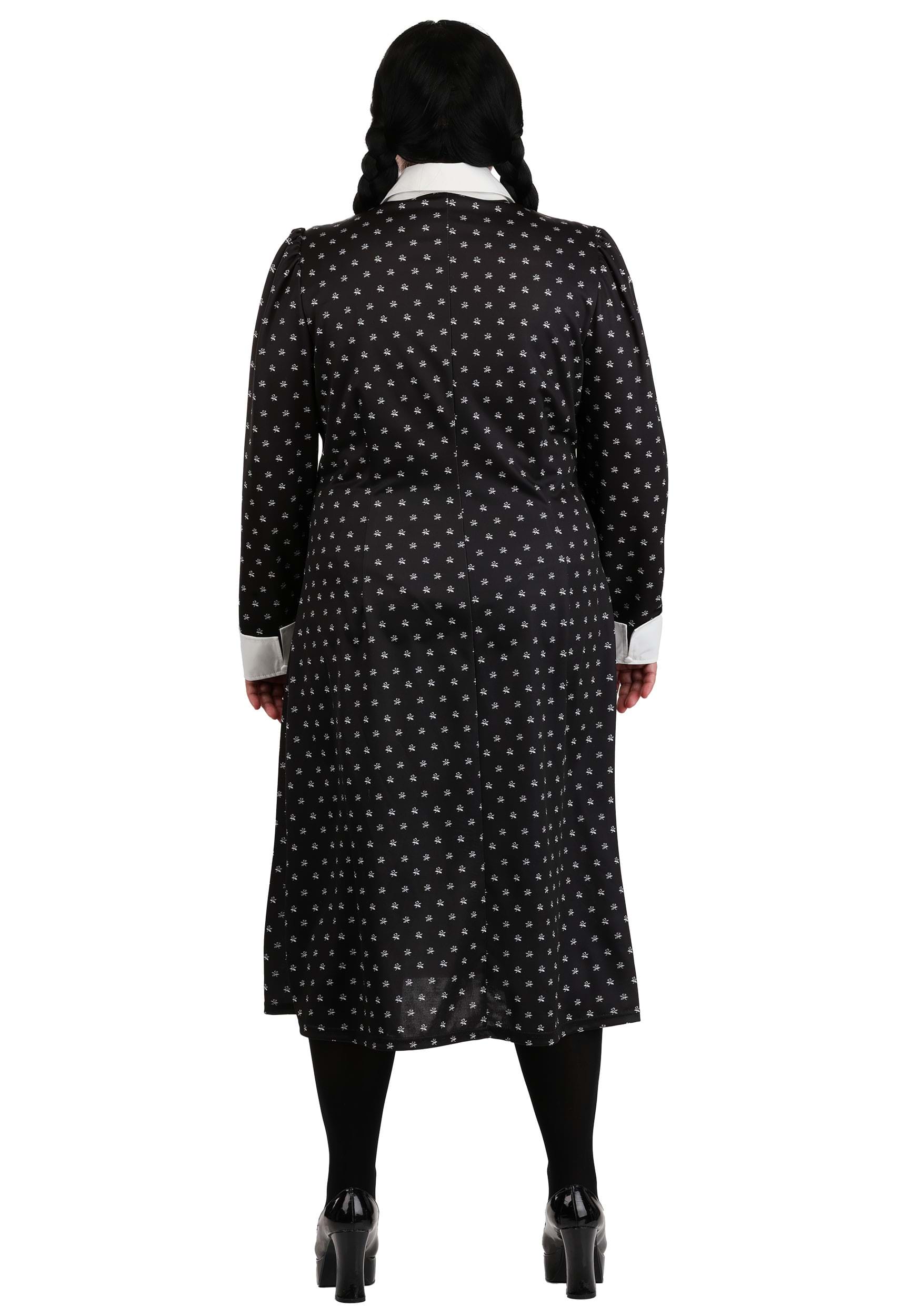 Women's Plus Size Wednesday Addams Polka Dot Costume Dress
