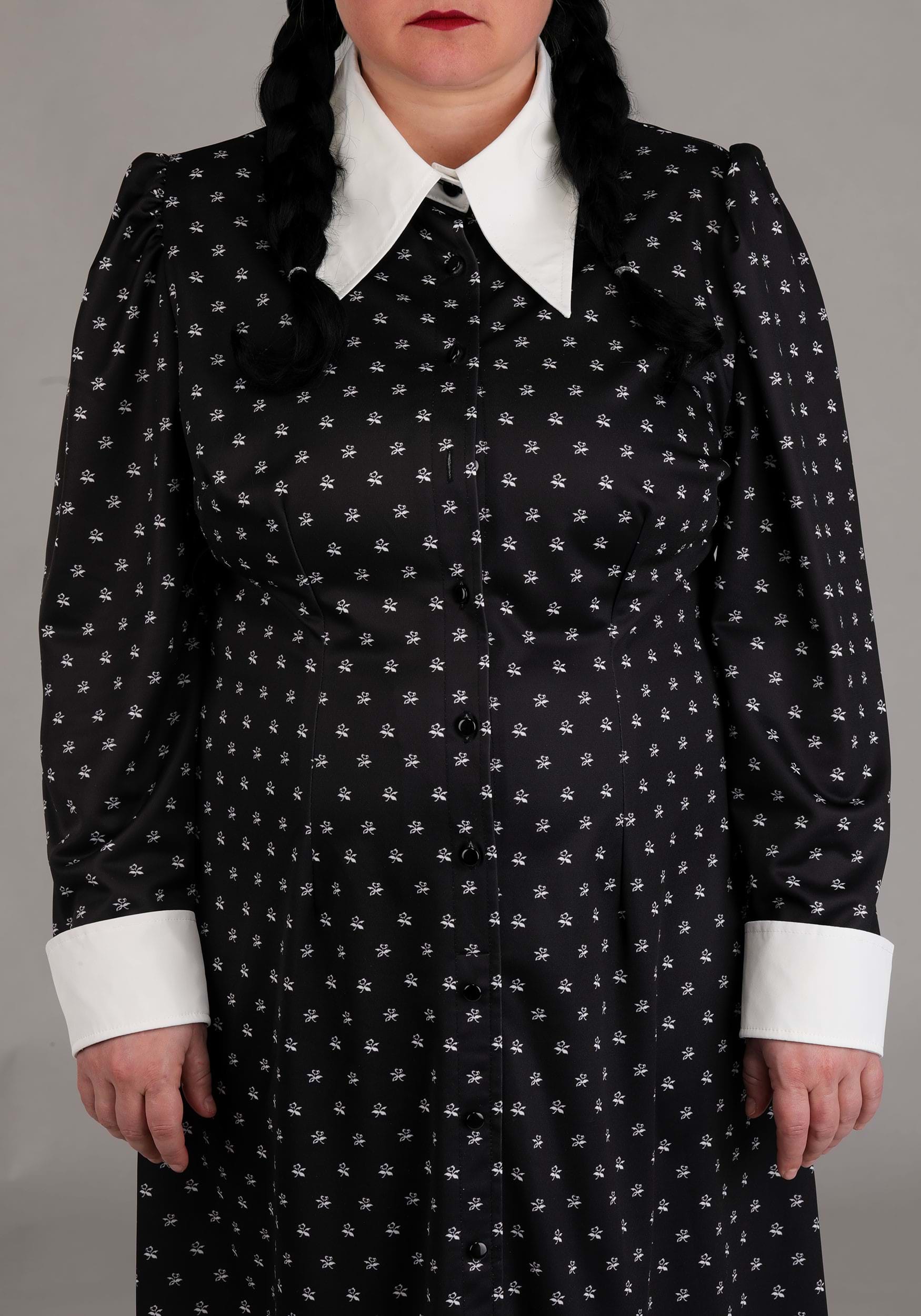 Women's Plus Size Wednesday Addams Polka Dot Costume Dress