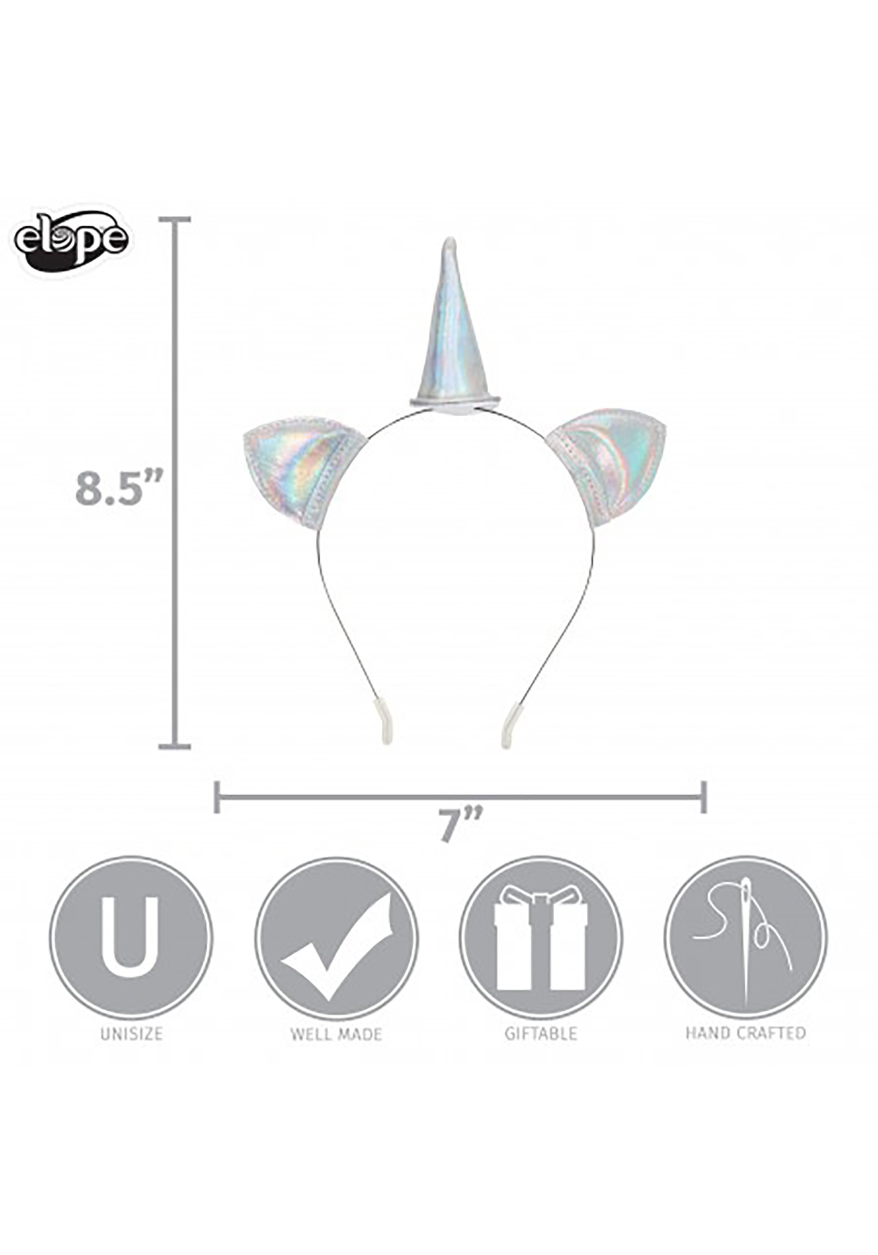 Holographic Mini Unicorn Costume Headband