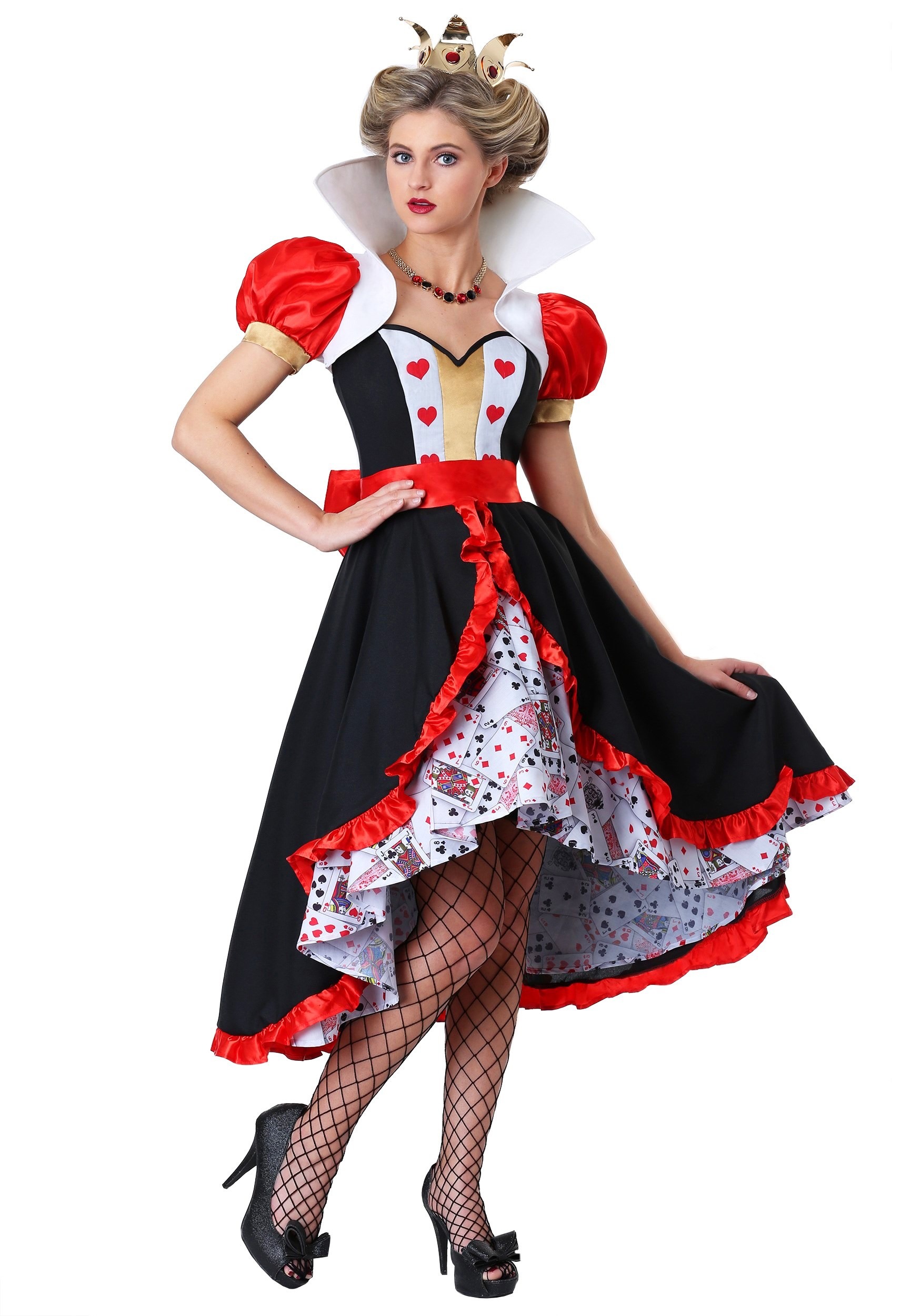 Plus Size Flirty Queen of Hearts Costume Dress for Women