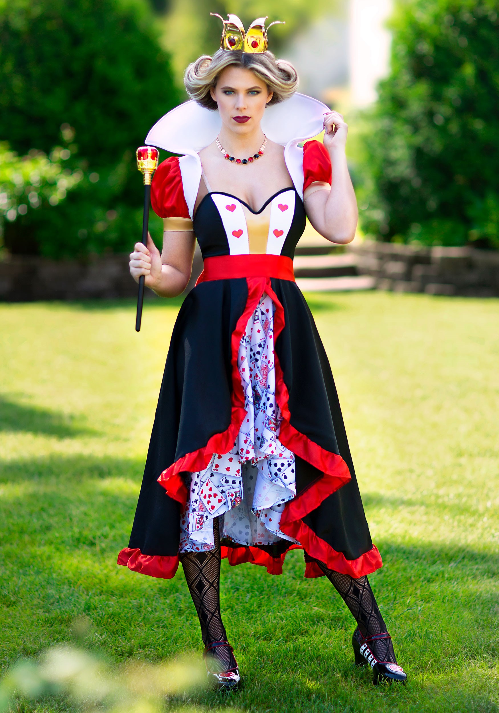 Plus Size Flirty Queen of Hearts Costume Dress for Women