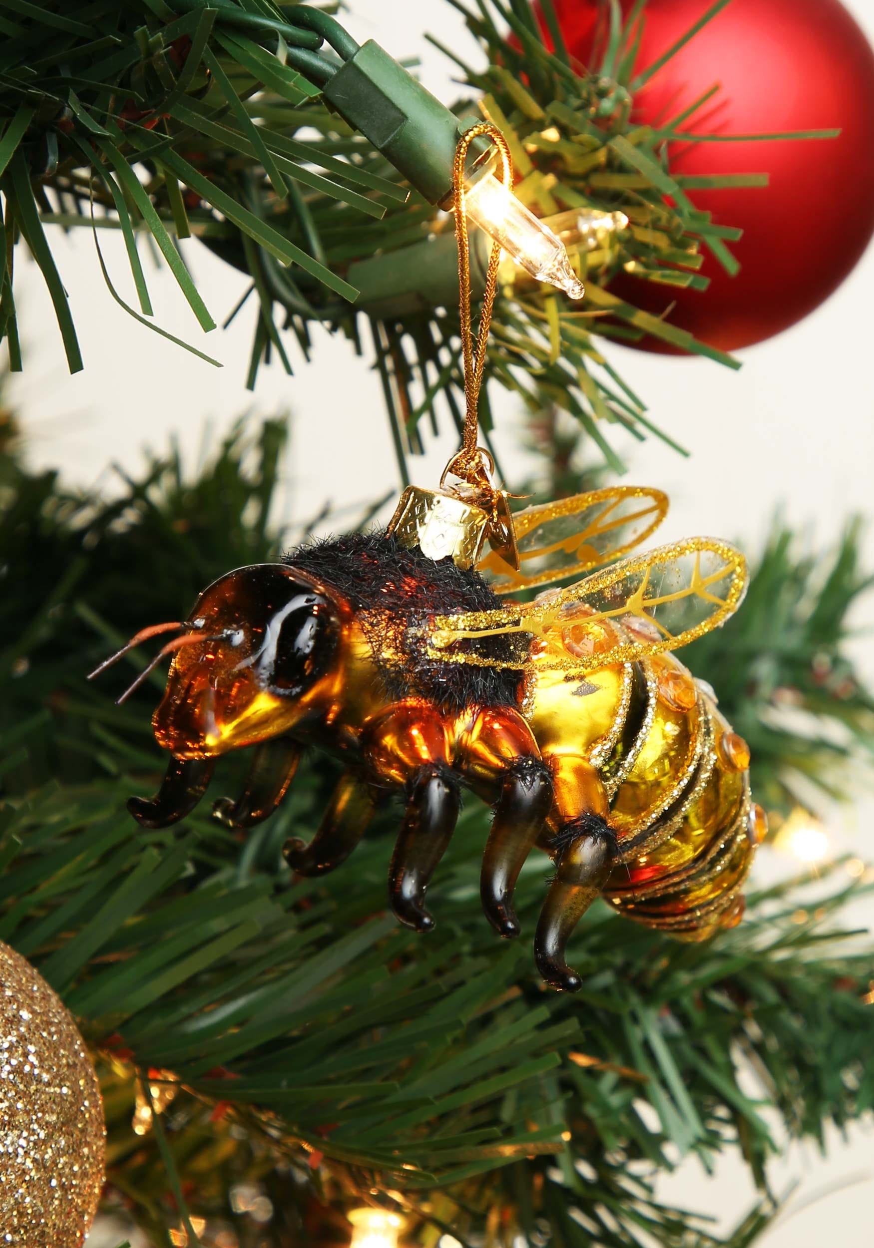 Glass Honey Bee Noble Gems Ornament 1 Glass Honey Bee Noble Gems Ornament