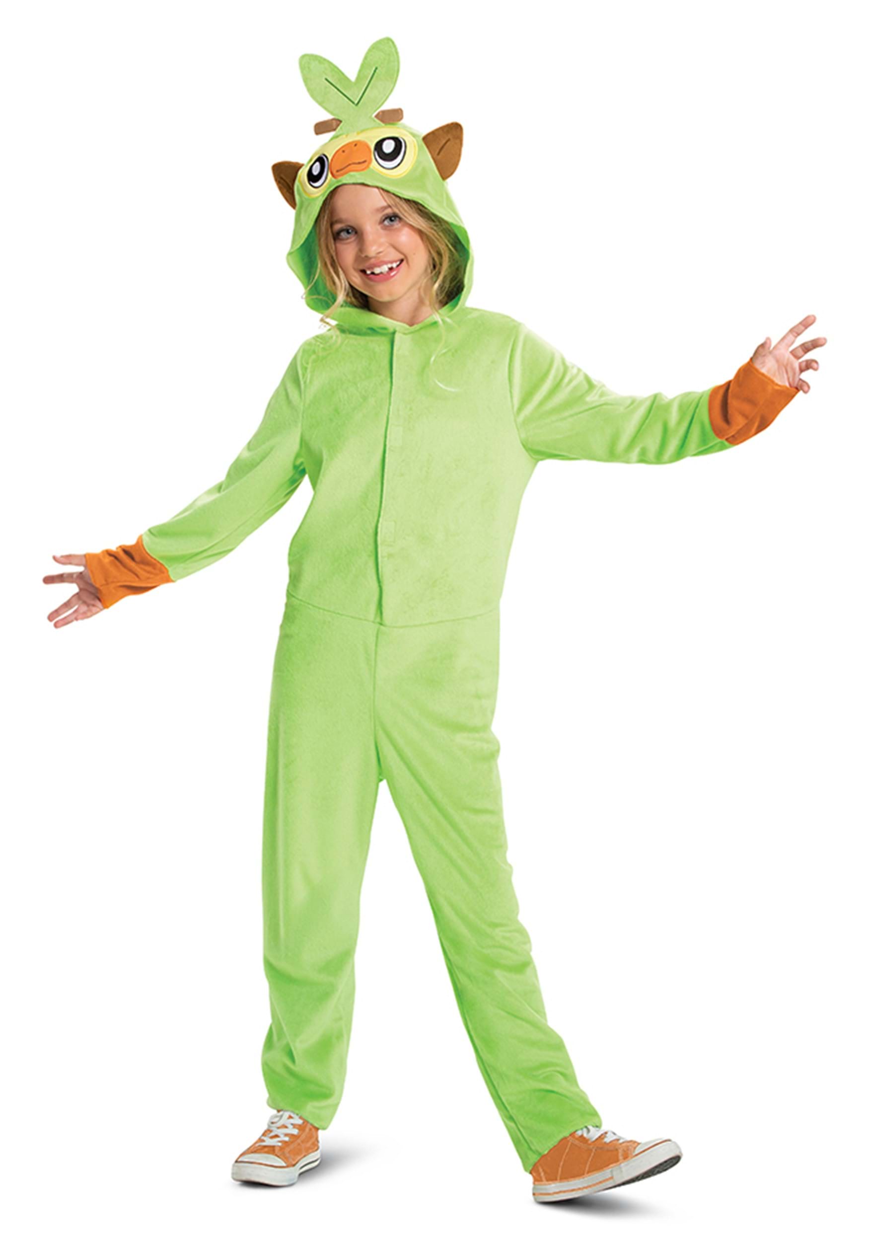 Kid's Pok茅mon Grookey Hooded Jumpsuit Classic Costume