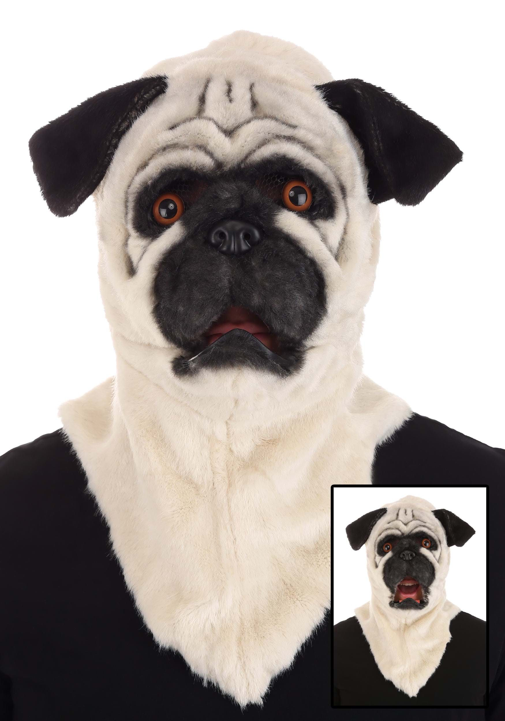 Mouth Mover Pug Costume Mask for Adults