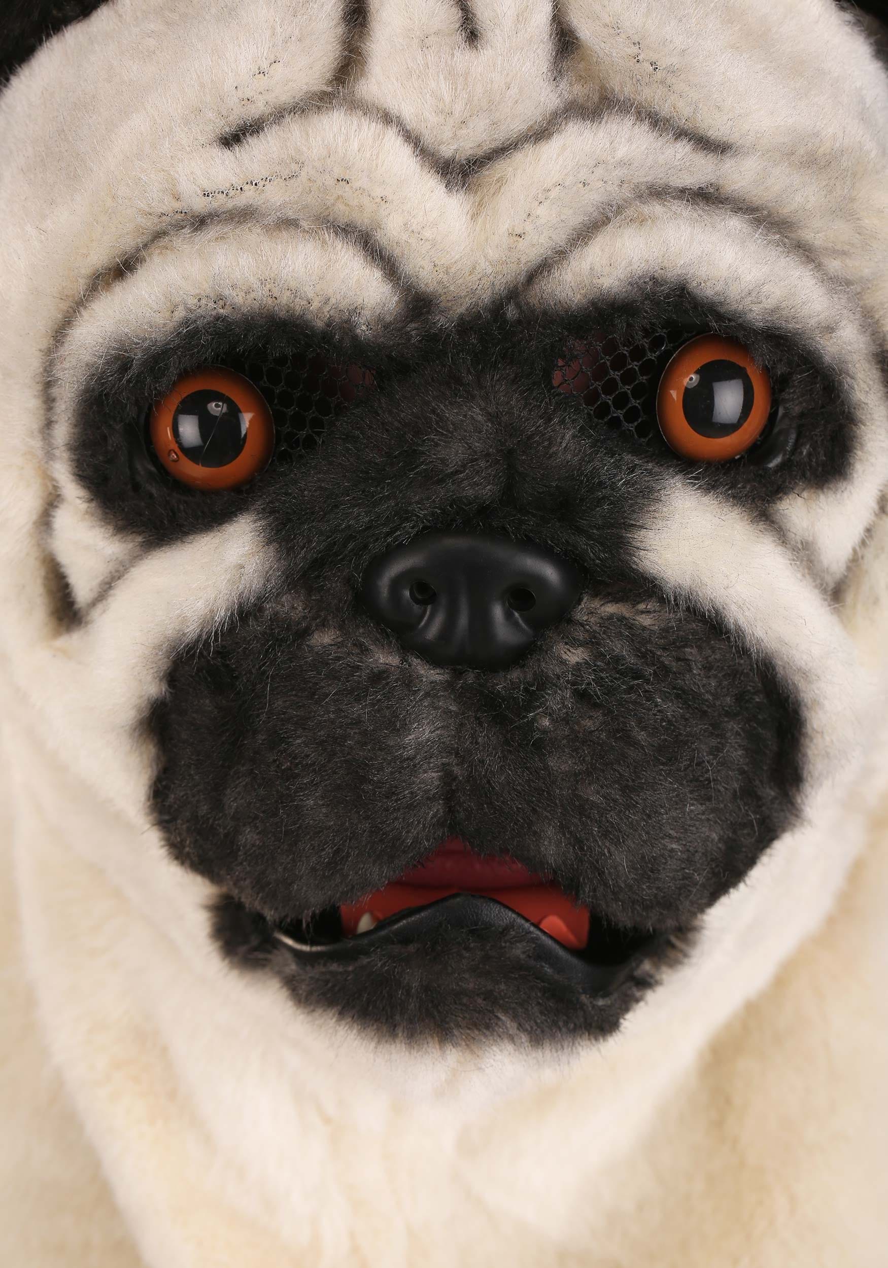 Mouth Mover Pug Costume Mask for Adults