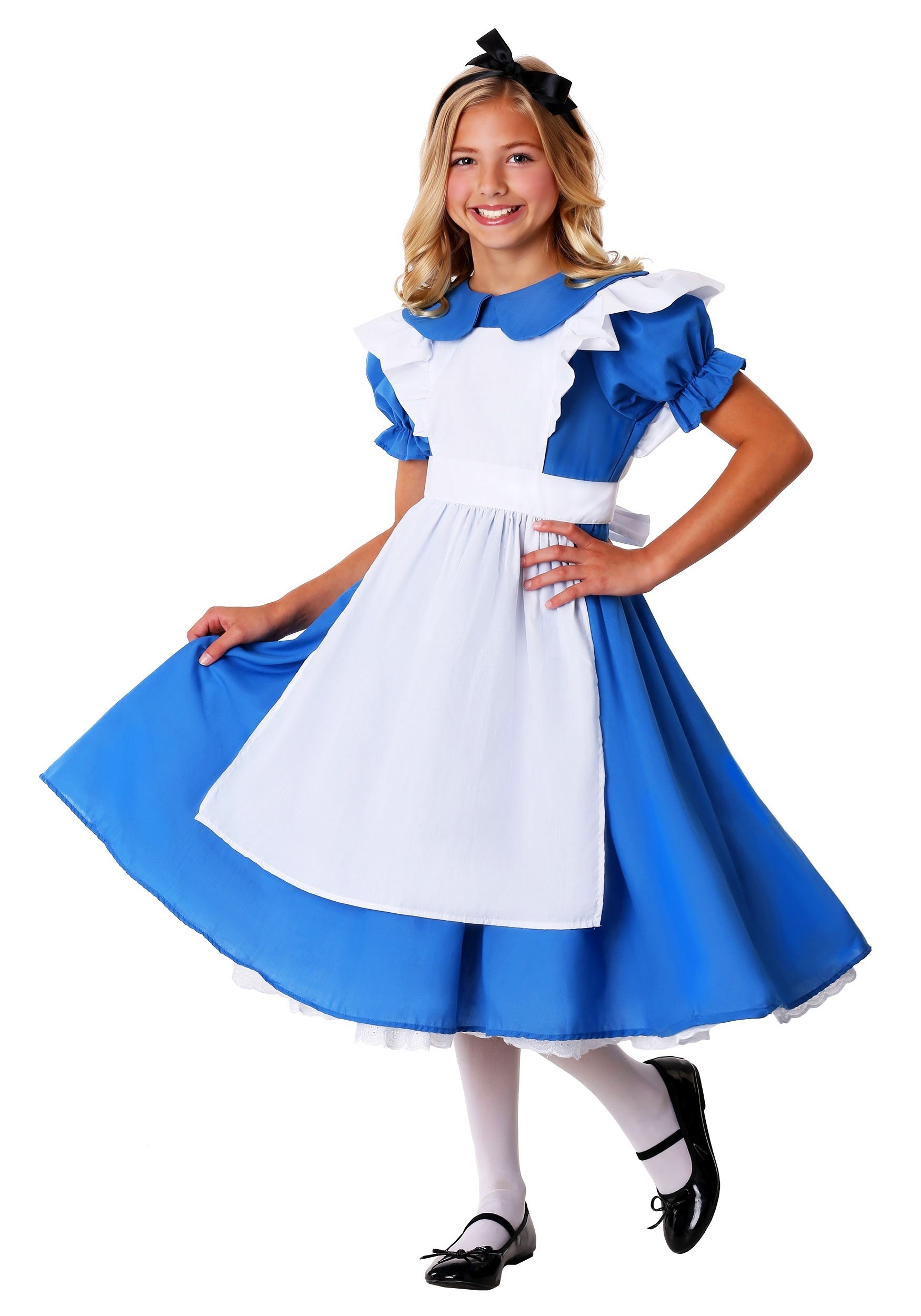 Deluxe Alice Girl's Costume Dress 1 Deluxe Alice Girl's Costume Dress